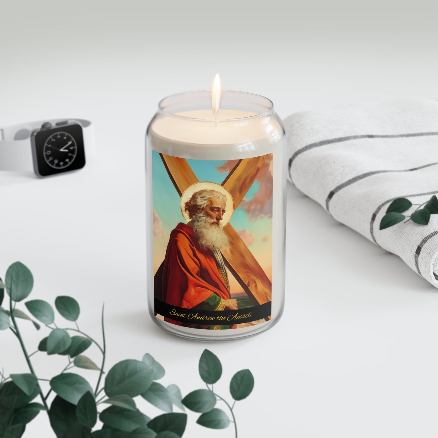 Saint Andrew the Apostle - Scented Prayer Candle, 13.75oz - Candle - Catholic Art - prayer room Scented Candle - Religious Saint