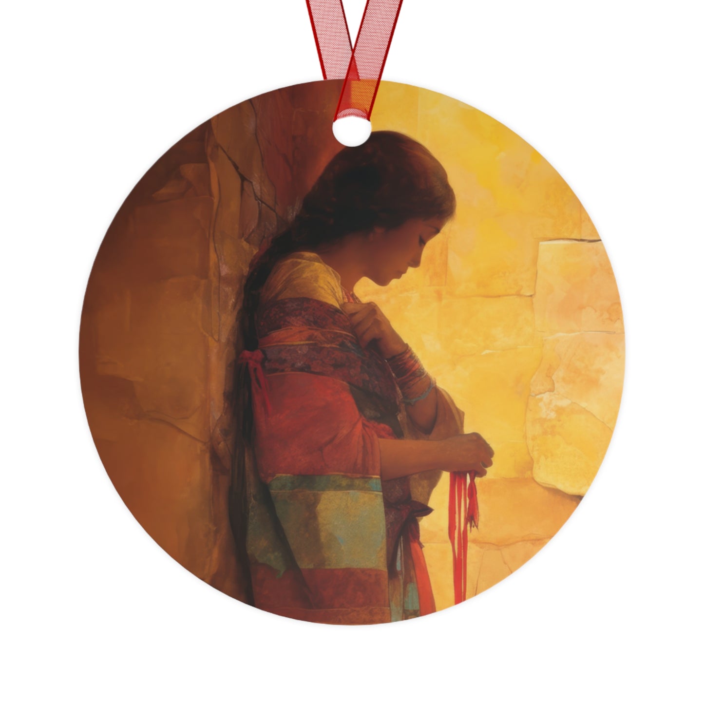 A Thread Through the Line of Christ - Rahab - Ornament - Religious Holiday Christmas Ornament and Keepsake - Double sided