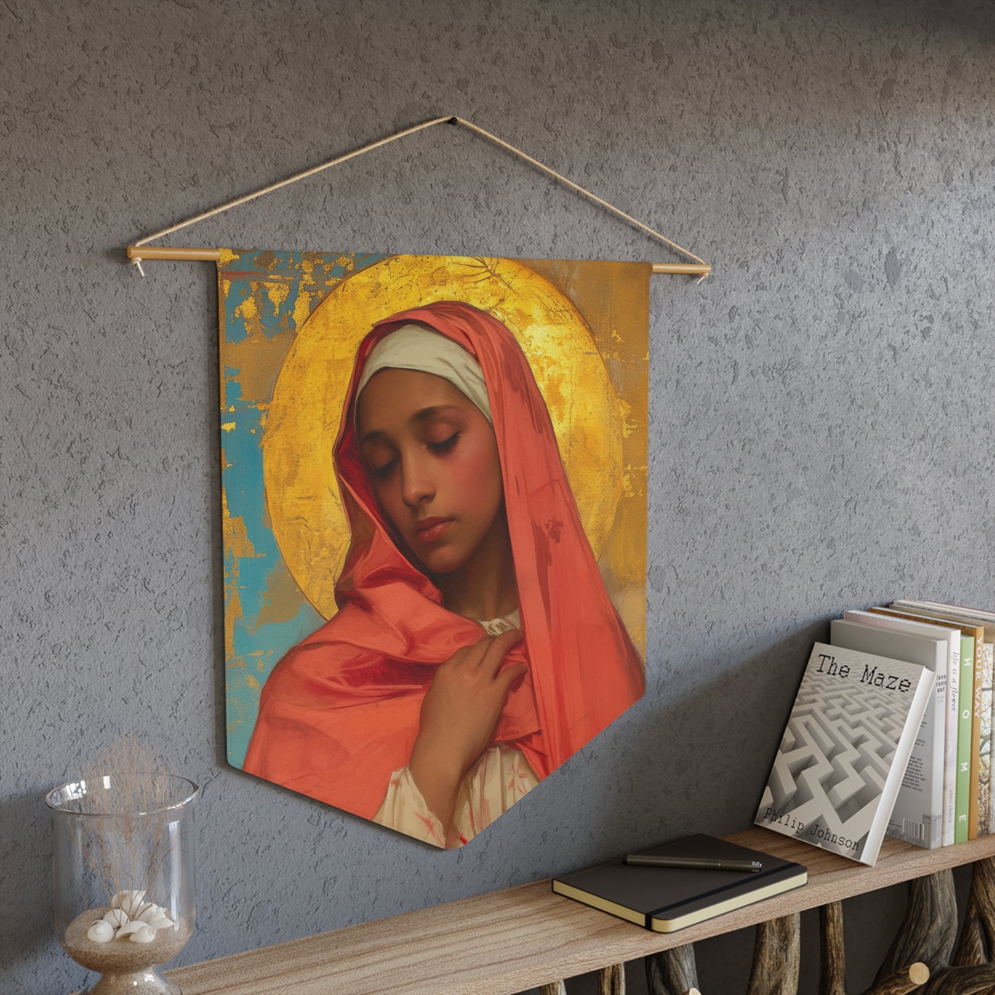 Saint Lea of Rome Wall Banner / Wall Hanging - Prayer room art - Catholic - Large Saint Art - 18" x 21"
