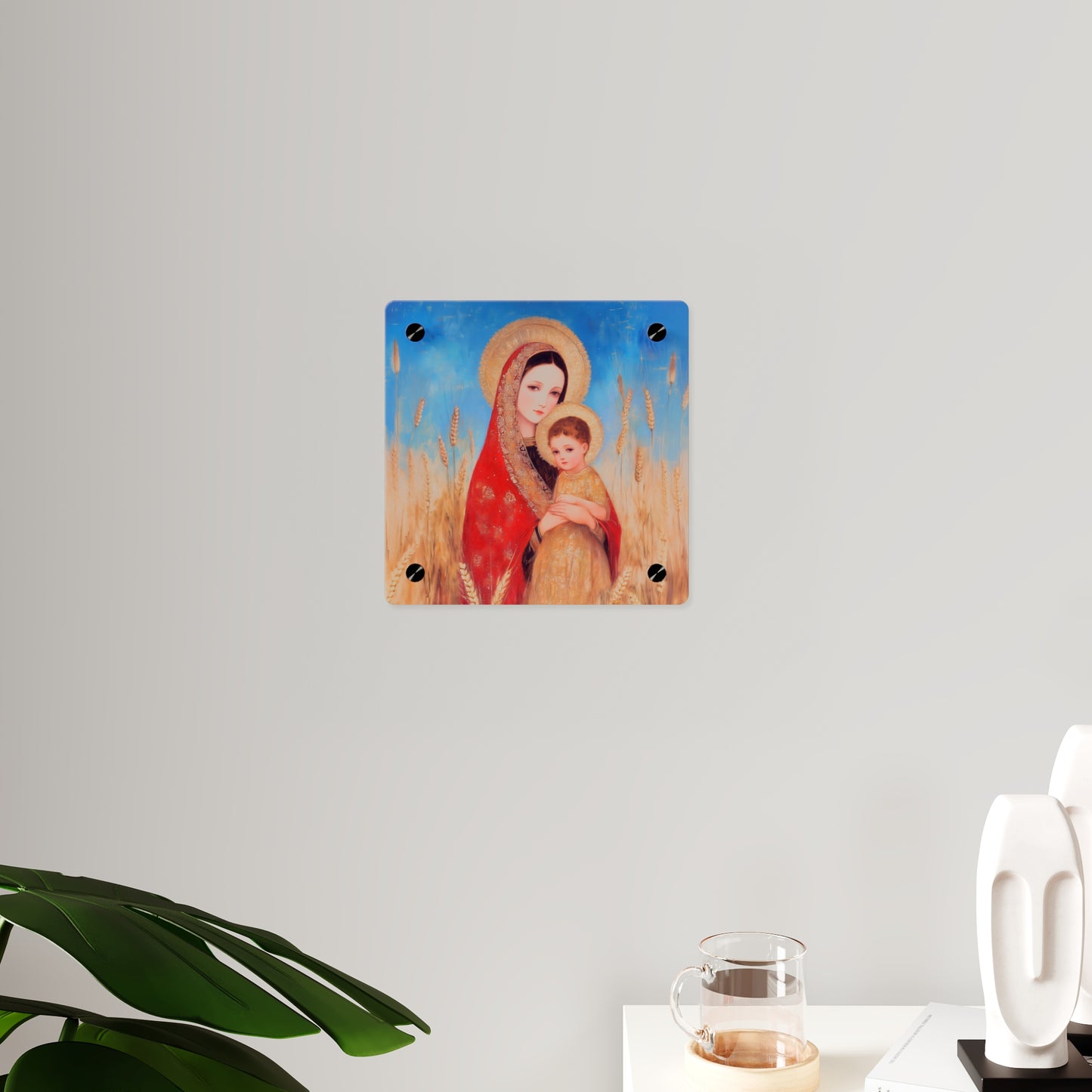 Our Lady of the Harvest - Wall Art Panel - Ready to Hang Acrylic Print - Catholic Saint Art - Patron Saint Print