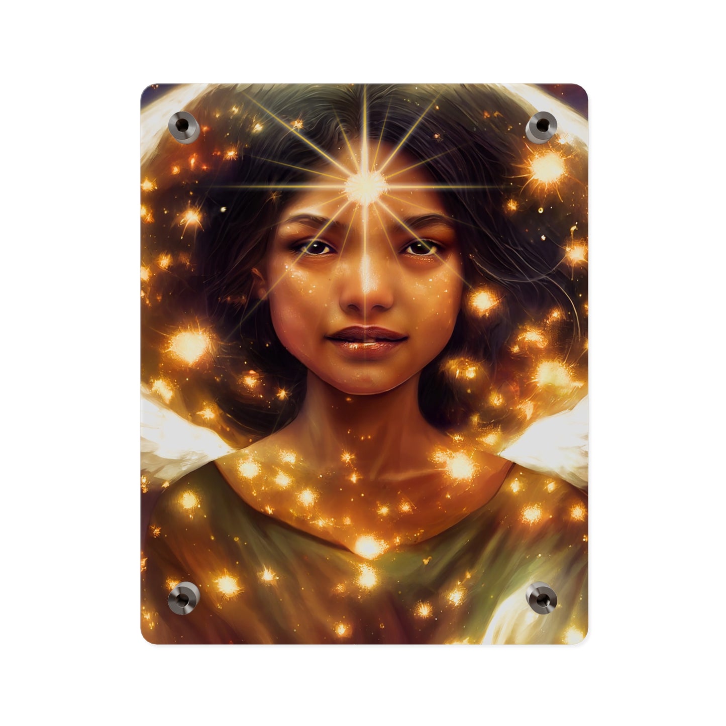 Uriel Acrylic Wall Art Panel - Ready to Hang Acrylic Print - Guardian Angel Art - Divine Magic Angel Oracle Art - Spiritual based work