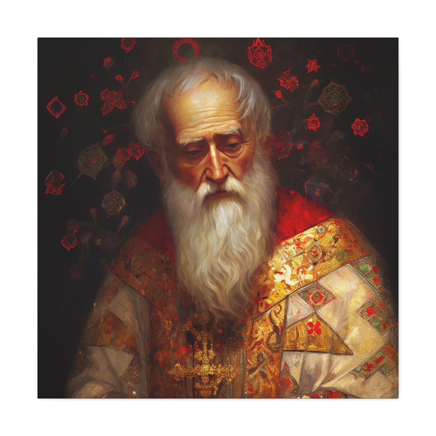 Saint Nicholas - Museum Wrapped Canvas - Sanctified Souls Print - Religious Art for your Home - Father Christmas - Catholic Christmas