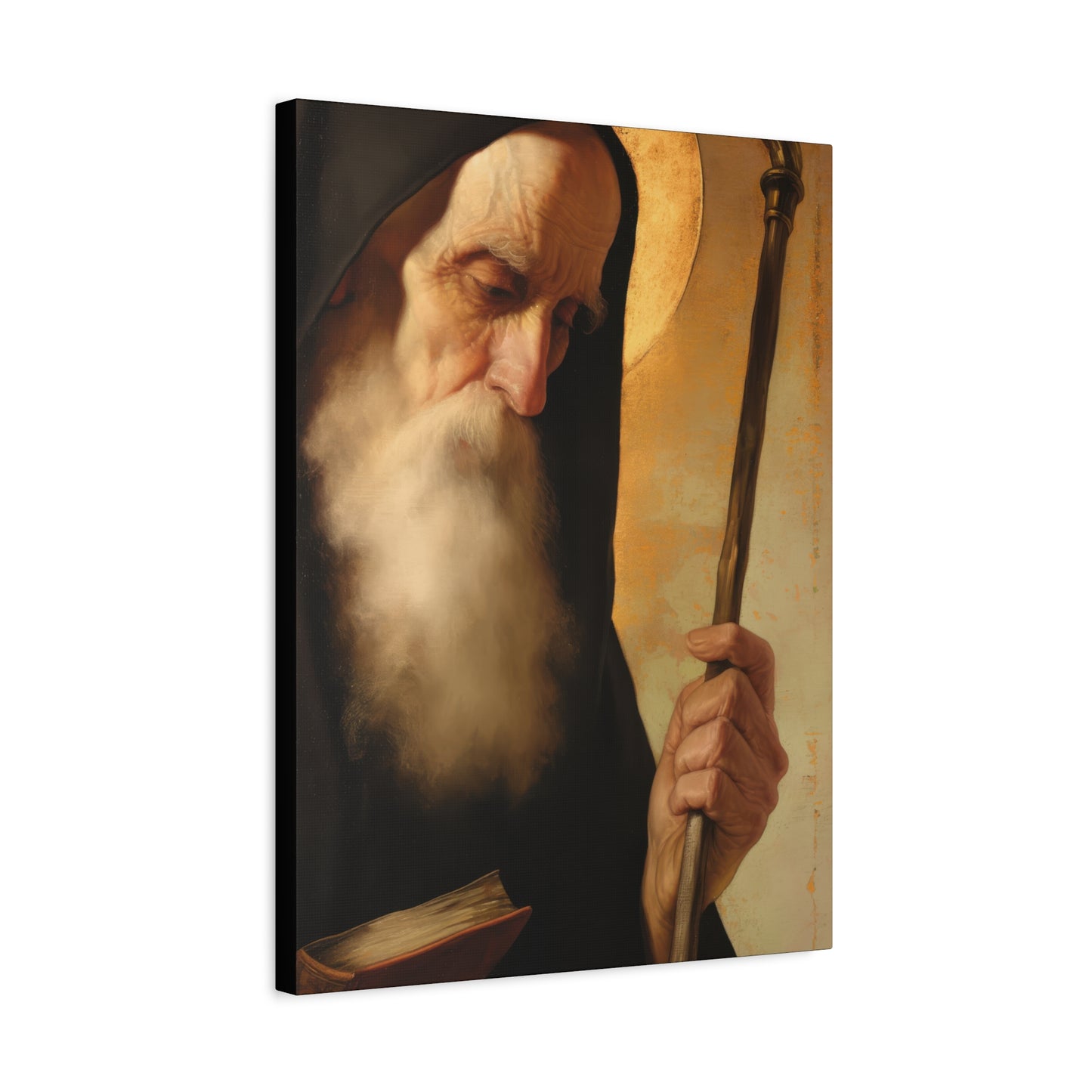 Saint Benedict - Museum Wrapped Canvas - Sanctified Souls Print - Religious Art for your Home