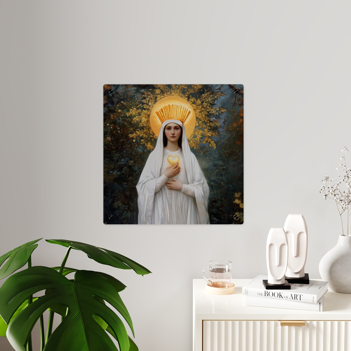 Our Lady of Beauraing - Our Lady of the Golden Heart - Marian Art - Wall Art Panel - Ready to Hang Acrylic Print - Saint Art - Catholic Art