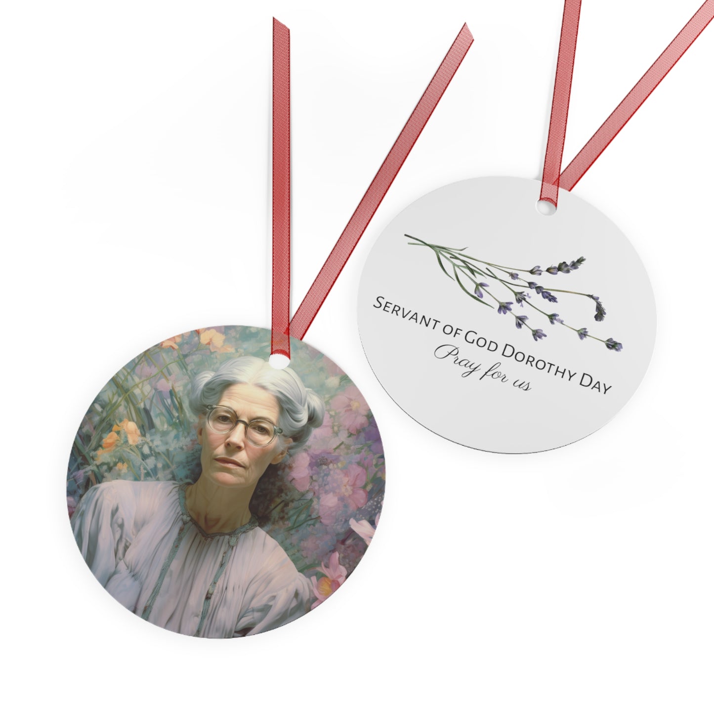 Servant of God Dorothy Day Metal Ornament - Religious Holiday Christmas Keepsake - Religious Catholic Tree Ornament - Holiday Art Piece