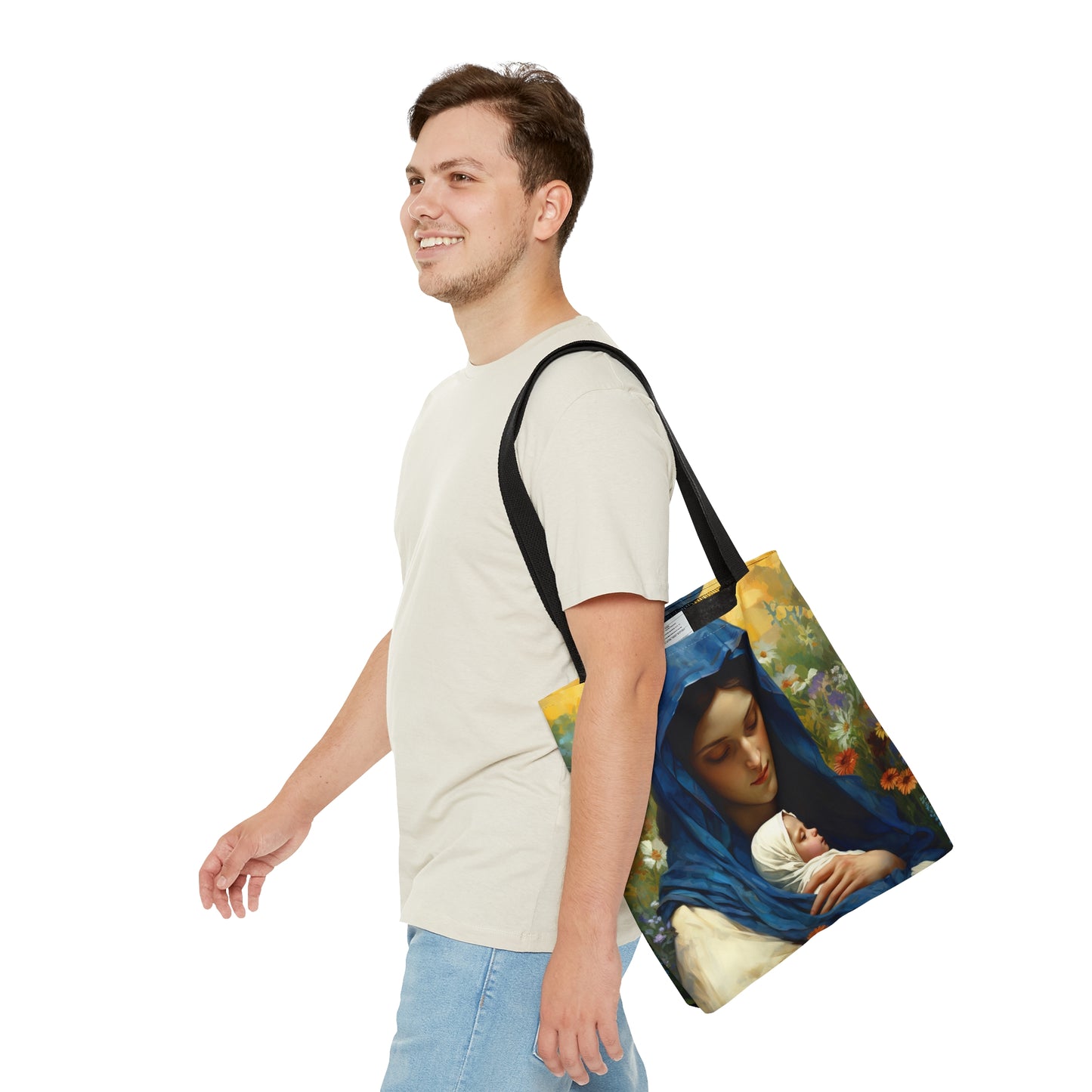 Graceful Maternity : The Virgin Mary and the Infant Savior Tote Bag - Catholic faith inspired carry-all purse - day to day bag Double Sided