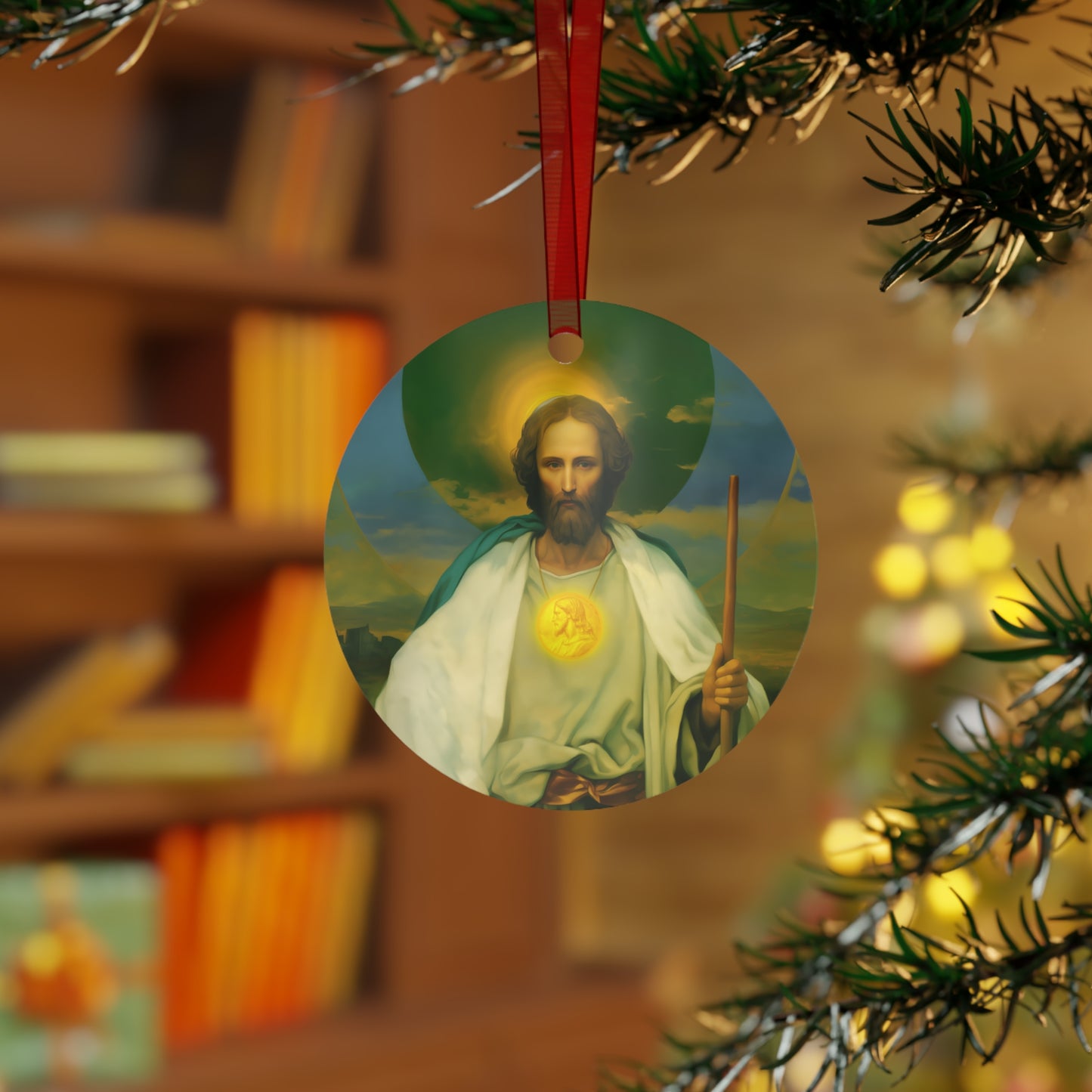 Saint Jude Thaddaeus - Religious Holiday Christmas Ornament and Keepsake - Double sided Keepsake Religious Ornament