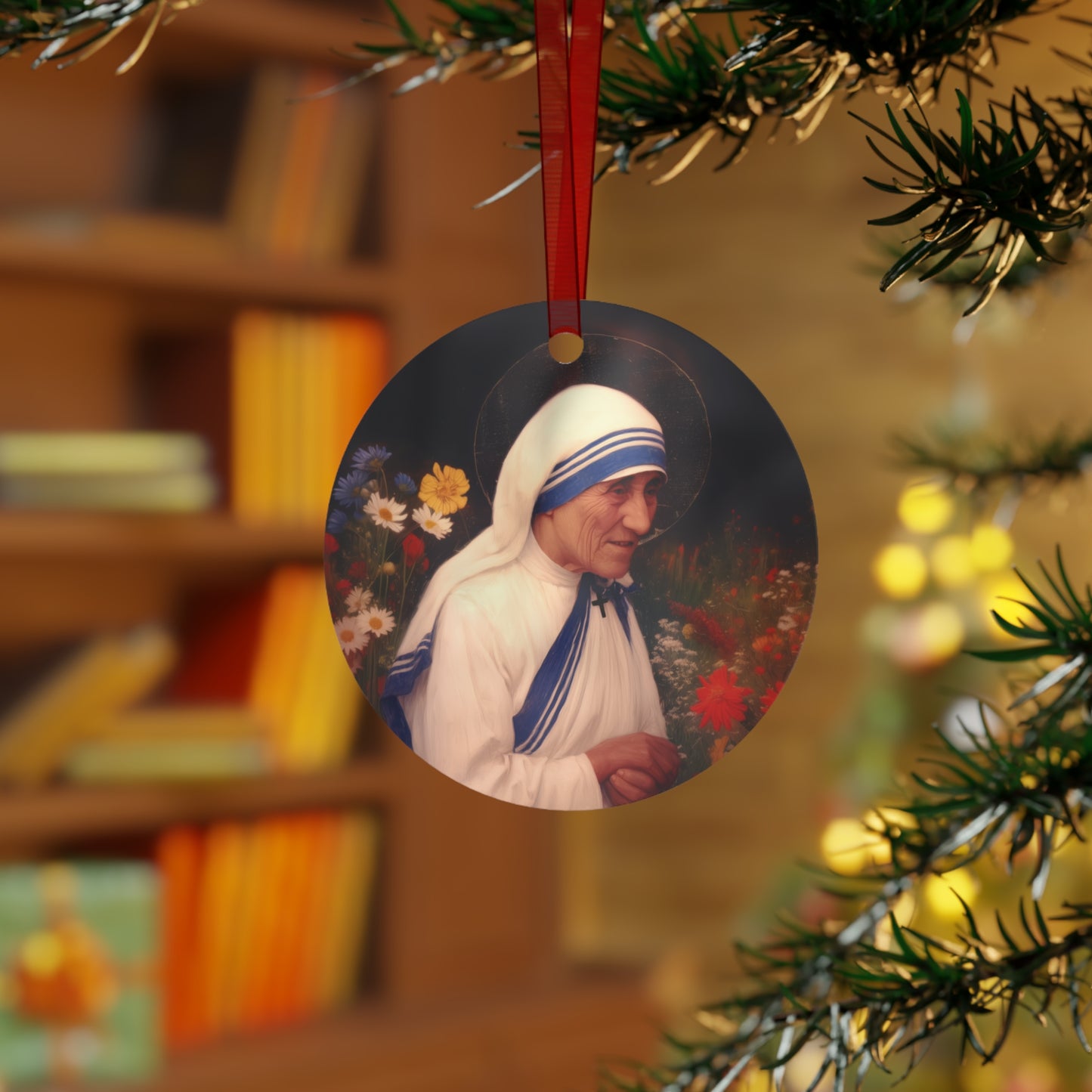 Saint Teresa of Calcutta Metal Ornament - Religious Holiday Christmas Ornament and Keepsake - Prayer Ornament