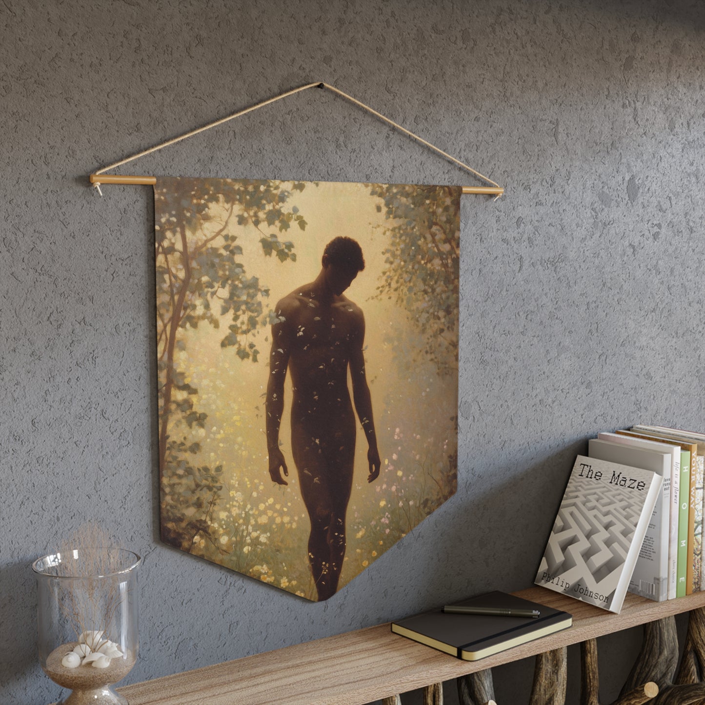 Saint Adam Pennant / Banner / Wall Hanging - Prayer room art - 18" x 21" - Catholic - Large Banner