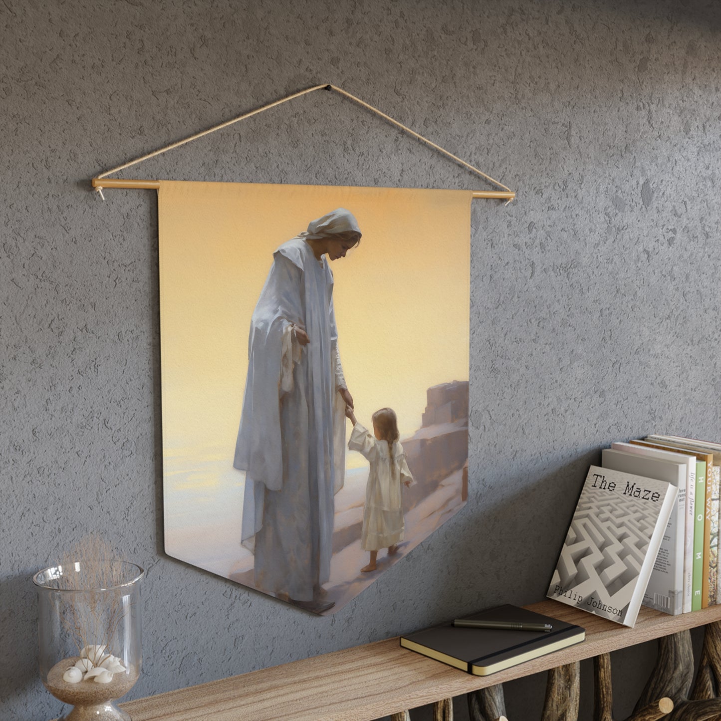 Saint Anne Wall Banner / Wall Hanging - Mother to the Virgin Mary - Prayer room - Catholic Home Art - 18" x 21"