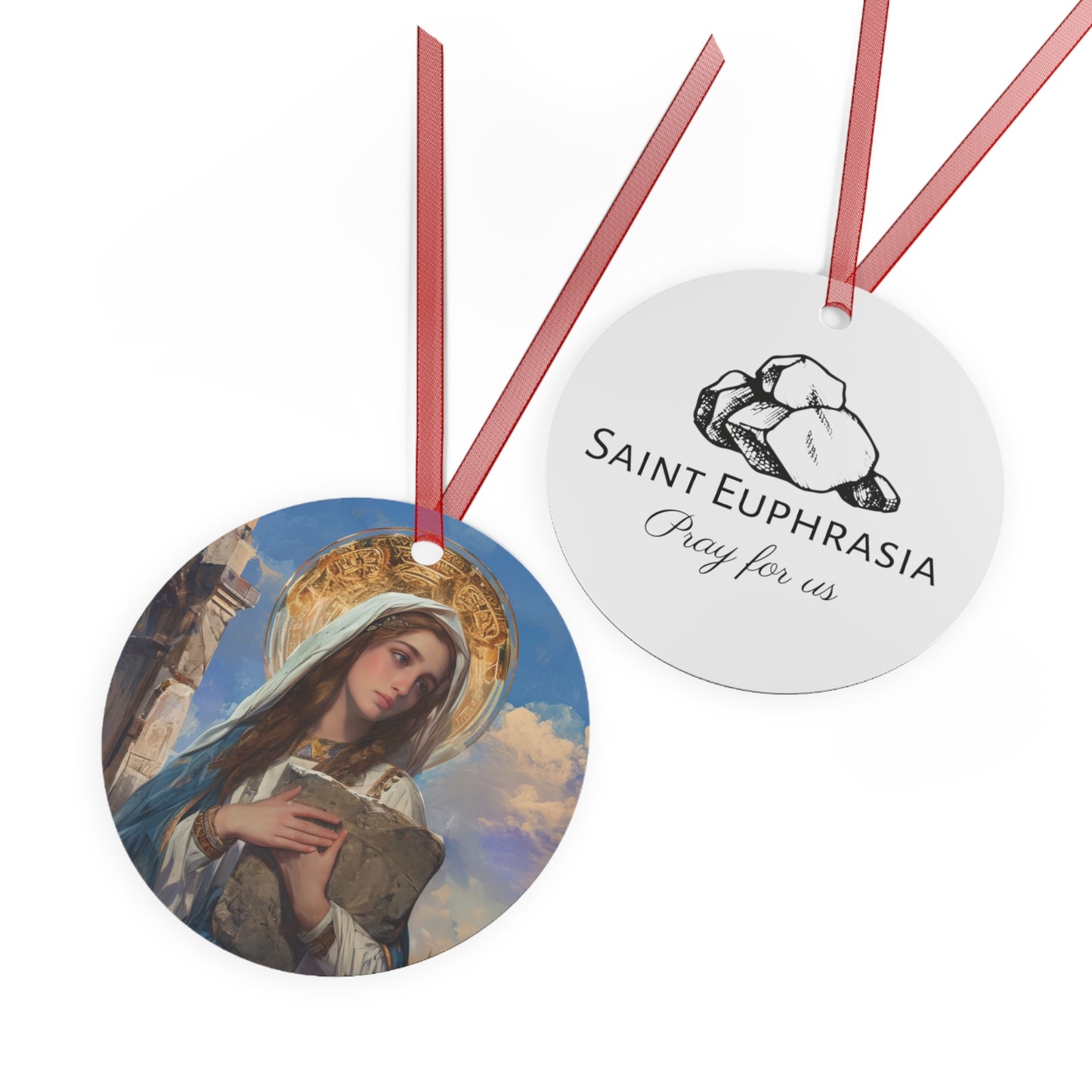 Saint Euphrasia of Constantinople Ornament - Religious Holiday Christmas Ornament and Keepsake - Double sided Keepsake Religious Ornament