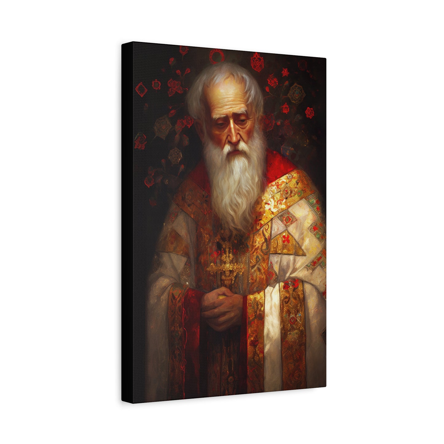 Saint Nicholas - Museum Wrapped Canvas - Sanctified Souls Print - Religious Art for your Home - Father Christmas - Catholic Christmas
