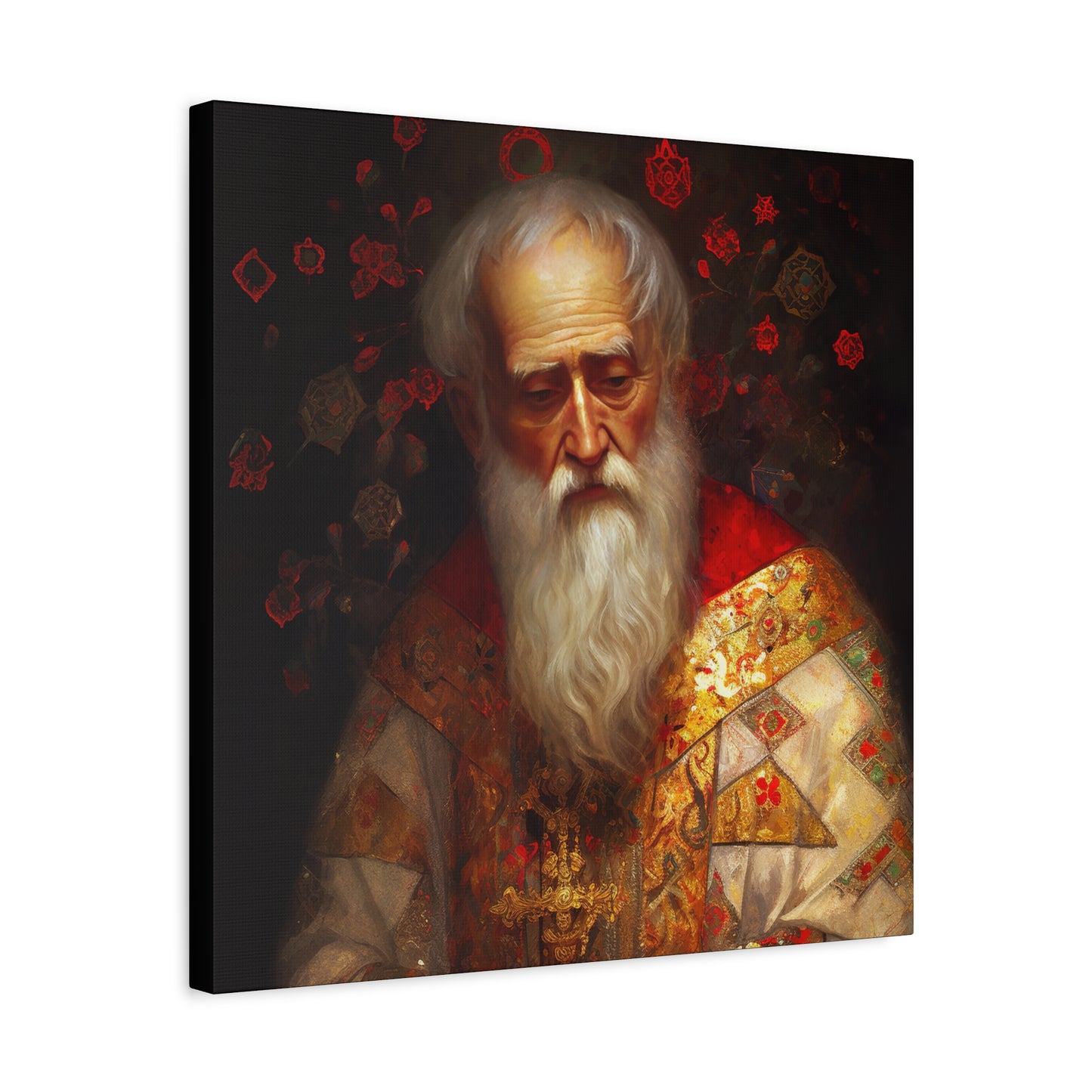 Saint Nicholas - Museum Wrapped Canvas - Sanctified Souls Print - Religious Art for your Home - Father Christmas - Catholic Christmas