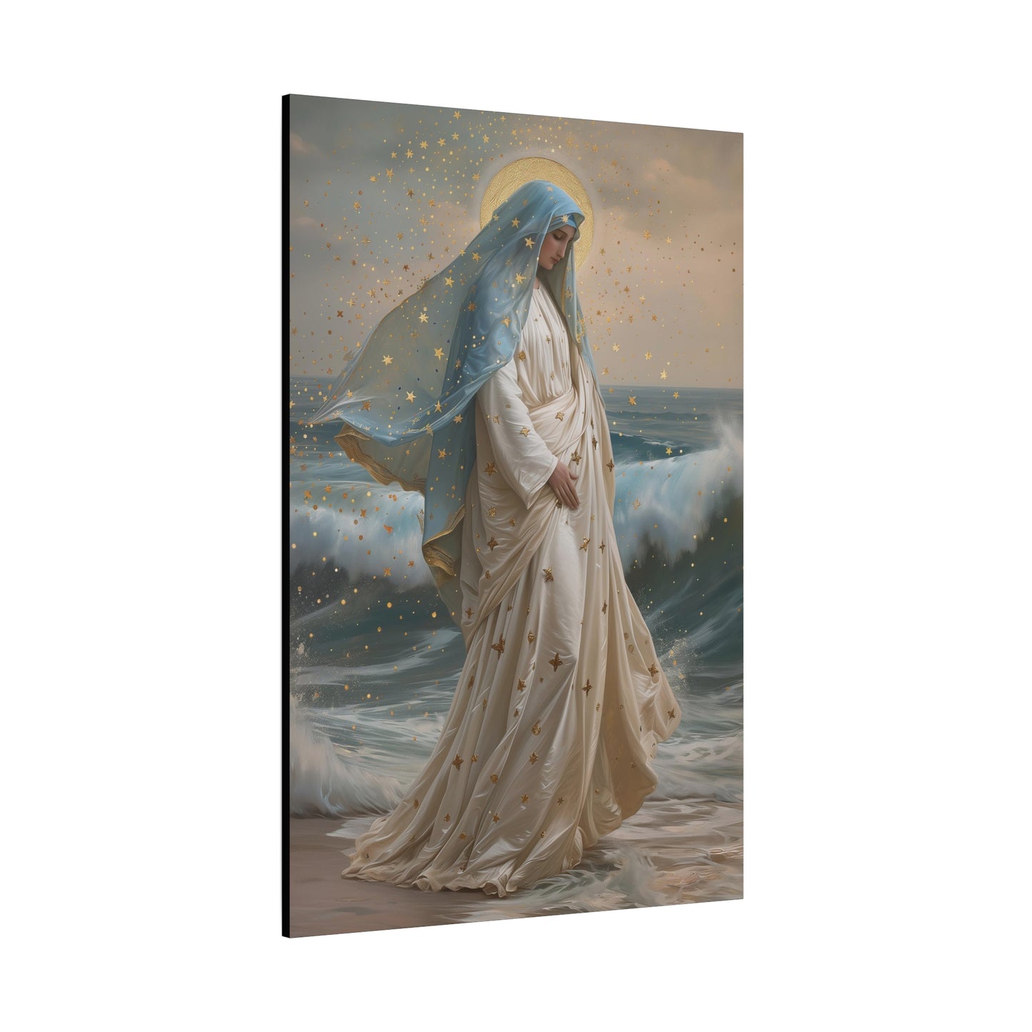 Ocean's Embrace - Devotion to Our Lady - Musseum Wrapped Canvas - Sanctified Souls - Religious Art for your Home - Our Lady Star of the Sea