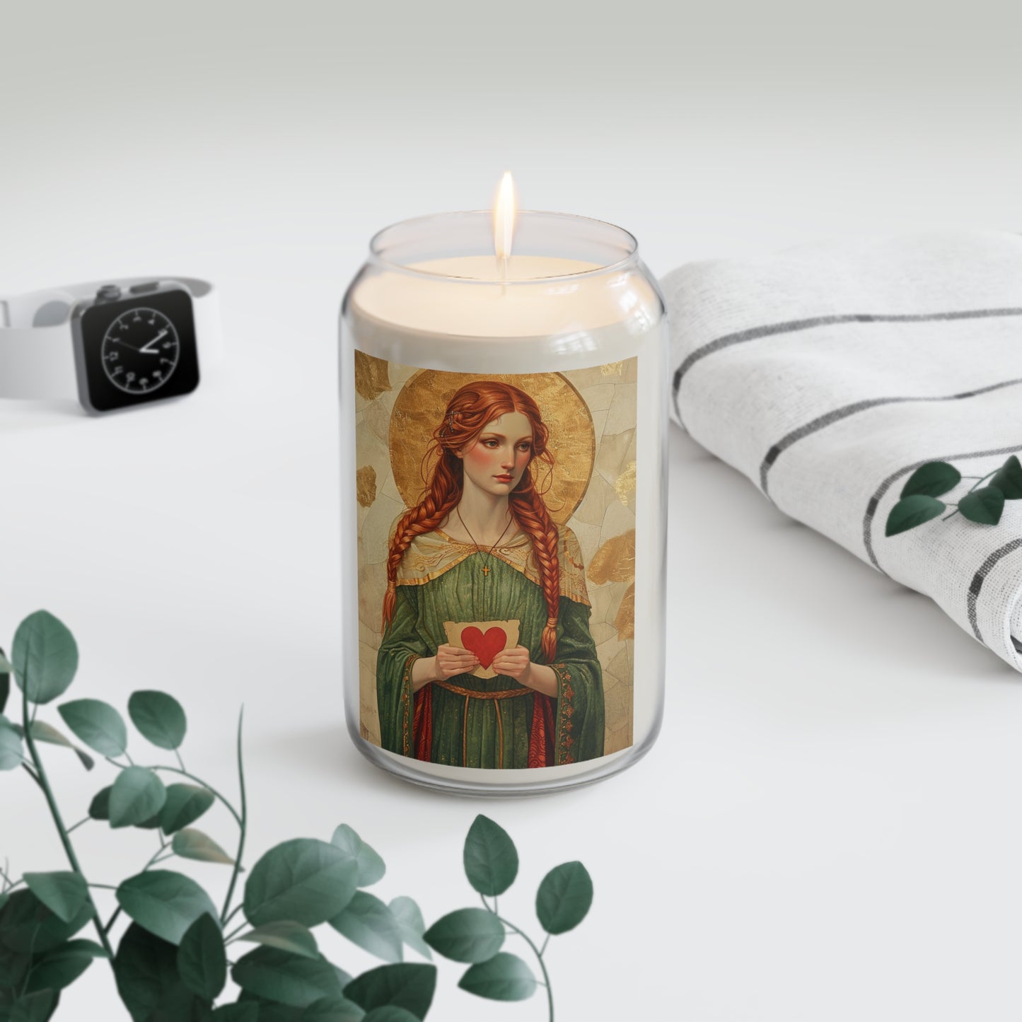 Saint Dwynwen - Scented Prayer Candle, 13.75oz - Tall Size - Religious Prayer Candle - Catholic Art