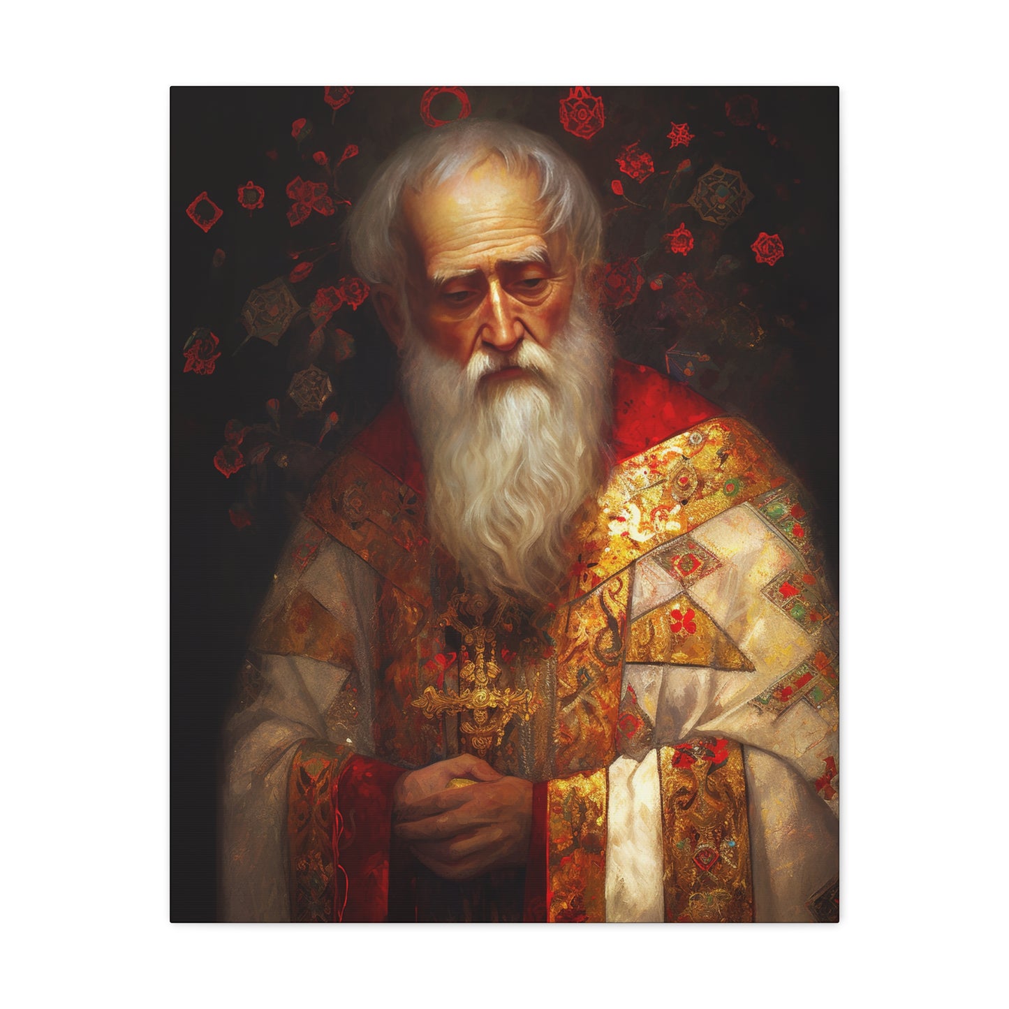 Saint Nicholas - Museum Wrapped Canvas - Sanctified Souls Print - Religious Art for your Home - Father Christmas - Catholic Christmas