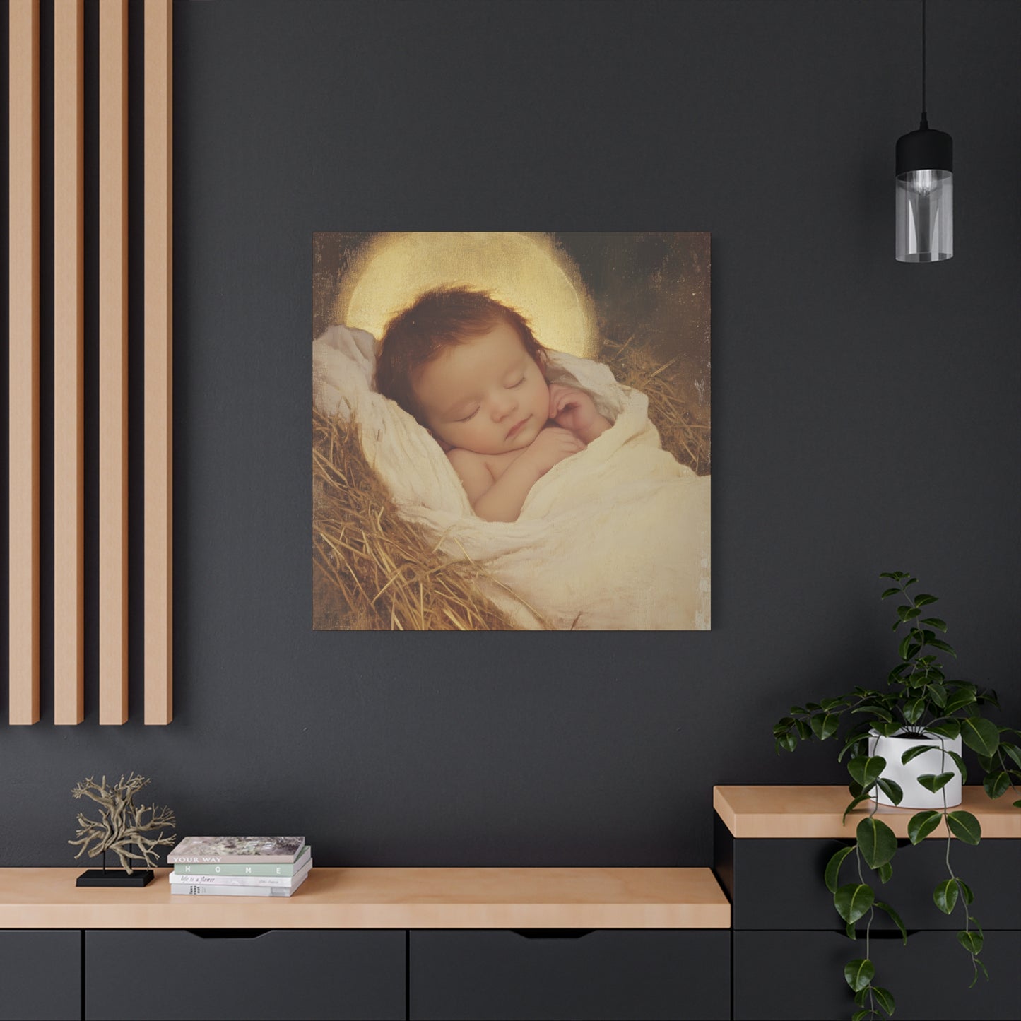 Jesus, the Newborn Light of the World - Gallery Wrapped Canvas - Print - Religious Art for your Home - Catholic Art Print