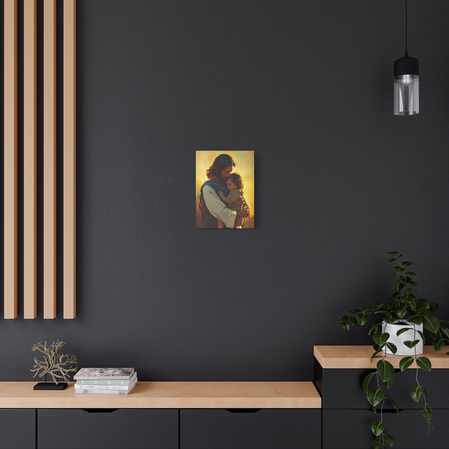 Divine Protector of the Innocent - Christ and Child - Museum Wrapped Canvas - Print - Religious Art for your Home - Christian art print