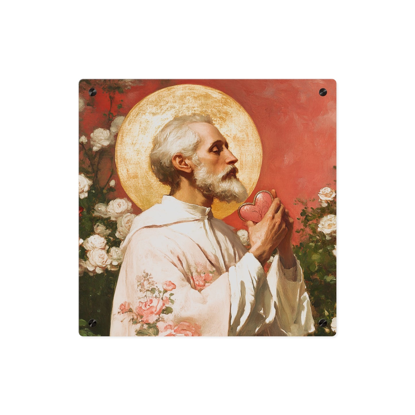 Saint Valentine Wall Art Panel - Ready to Hang Acrylic Print - Catholic Saint Art - Patron Saint Print - Catholic Saint Wall Art