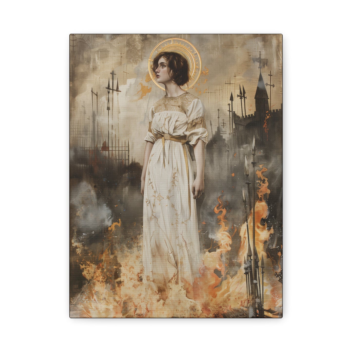 Saint Joan of Arc - Museum Wrapped Canvas - Sanctified Souls Print - Religious Art for your Home