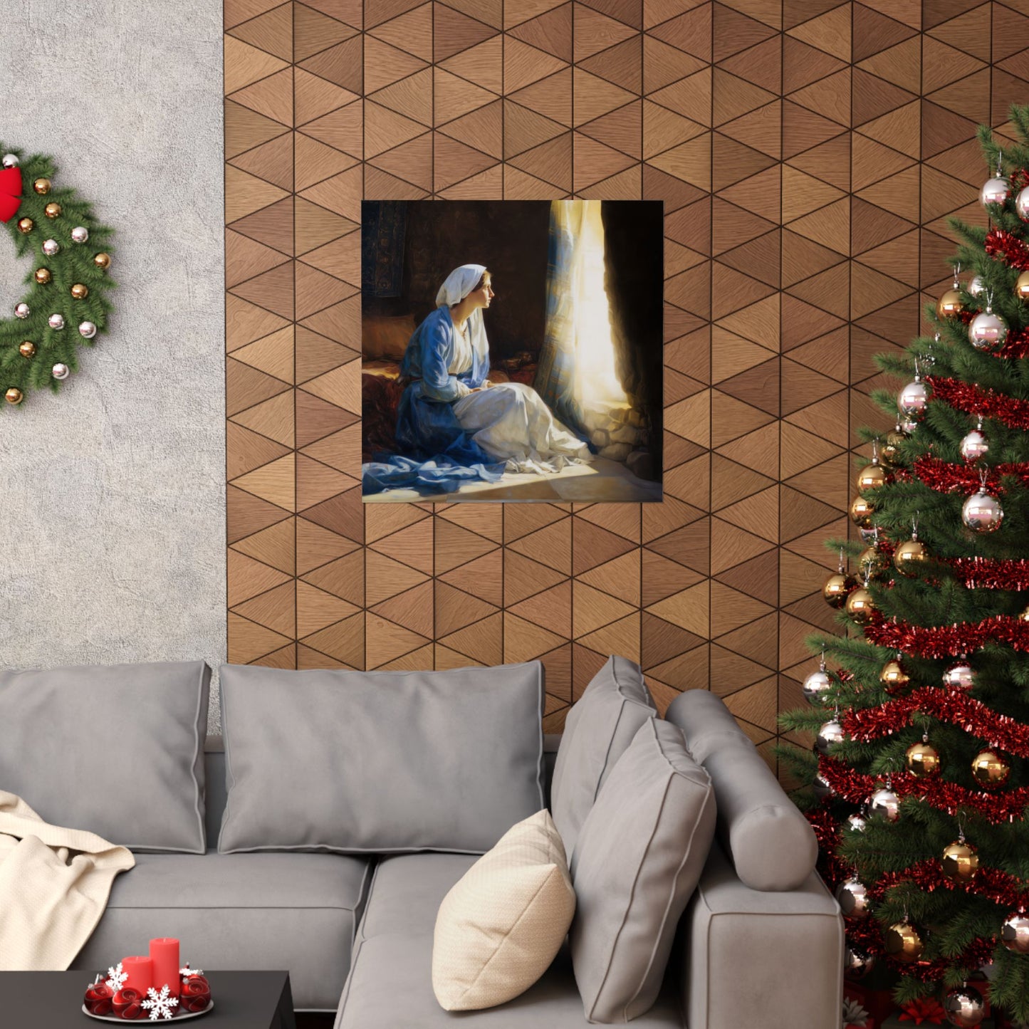 Mary's Yes - Quiet Fiat - Mother Mary - Marian Art - Sanctified Souls Print - Multiple Sizes - Premium Vertical Posters