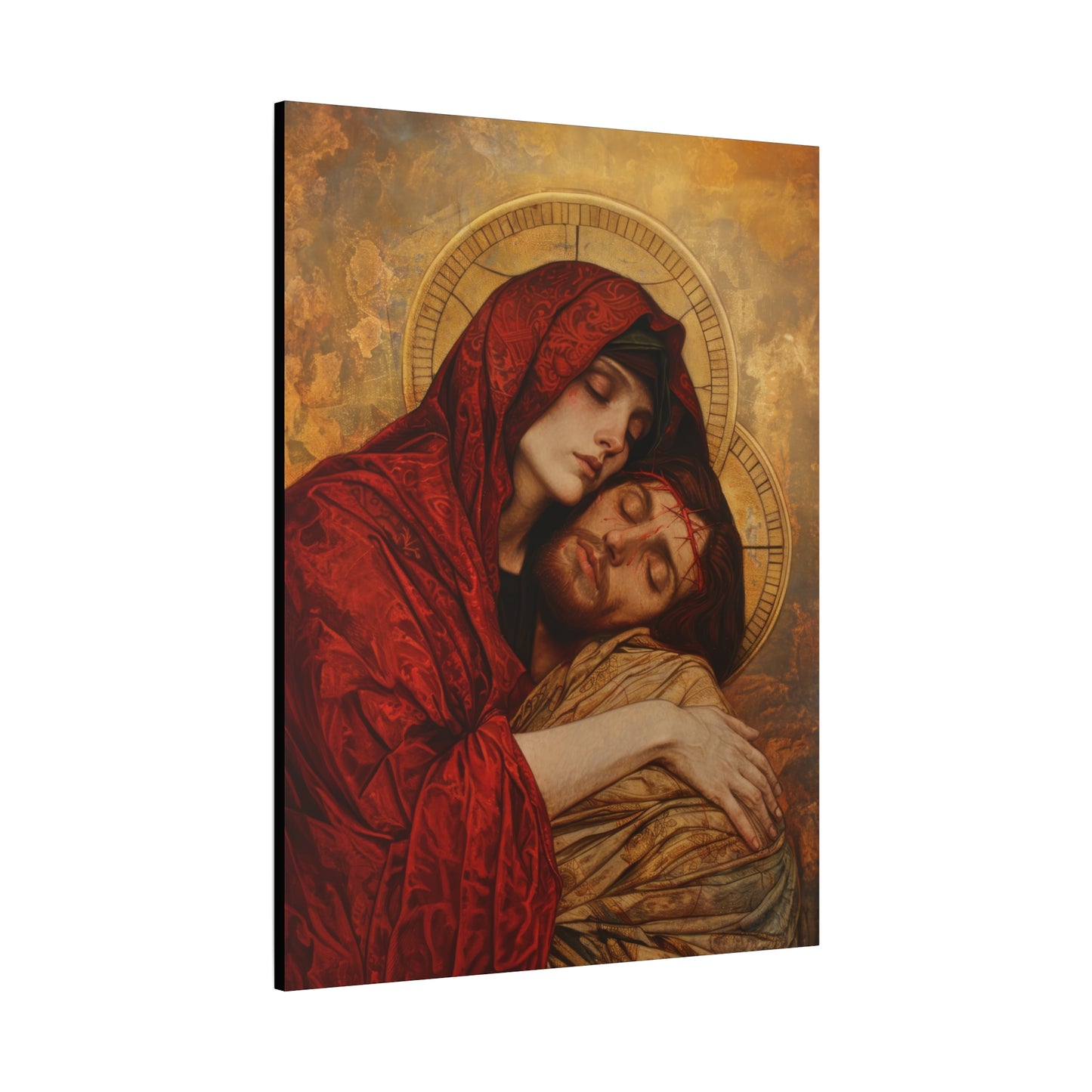 Eternal Sorrow - Mary's Mourning Beneath the Cross - Museum Wrapped Canvas - Print - Religious Art for your Home - Christian print