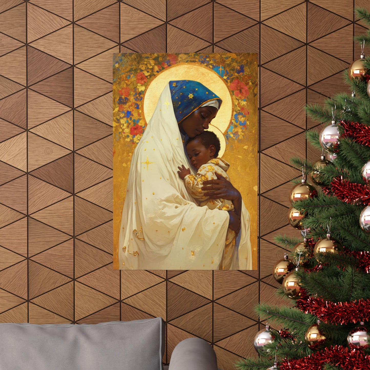 Queen of Peace and Love- Our Lady of Kibeho's Message - Sanctified Souls Print - Multiple Sizes - Premium Posters - Catholic Art - Christian