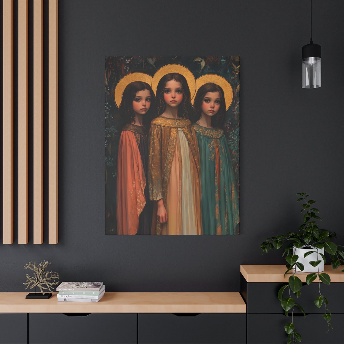 Saints Faith, Hope and Charity - Museum Wrapped Canvas - Print - Religious Art for your Home - Christian print - Prayer Room Catholic Saint