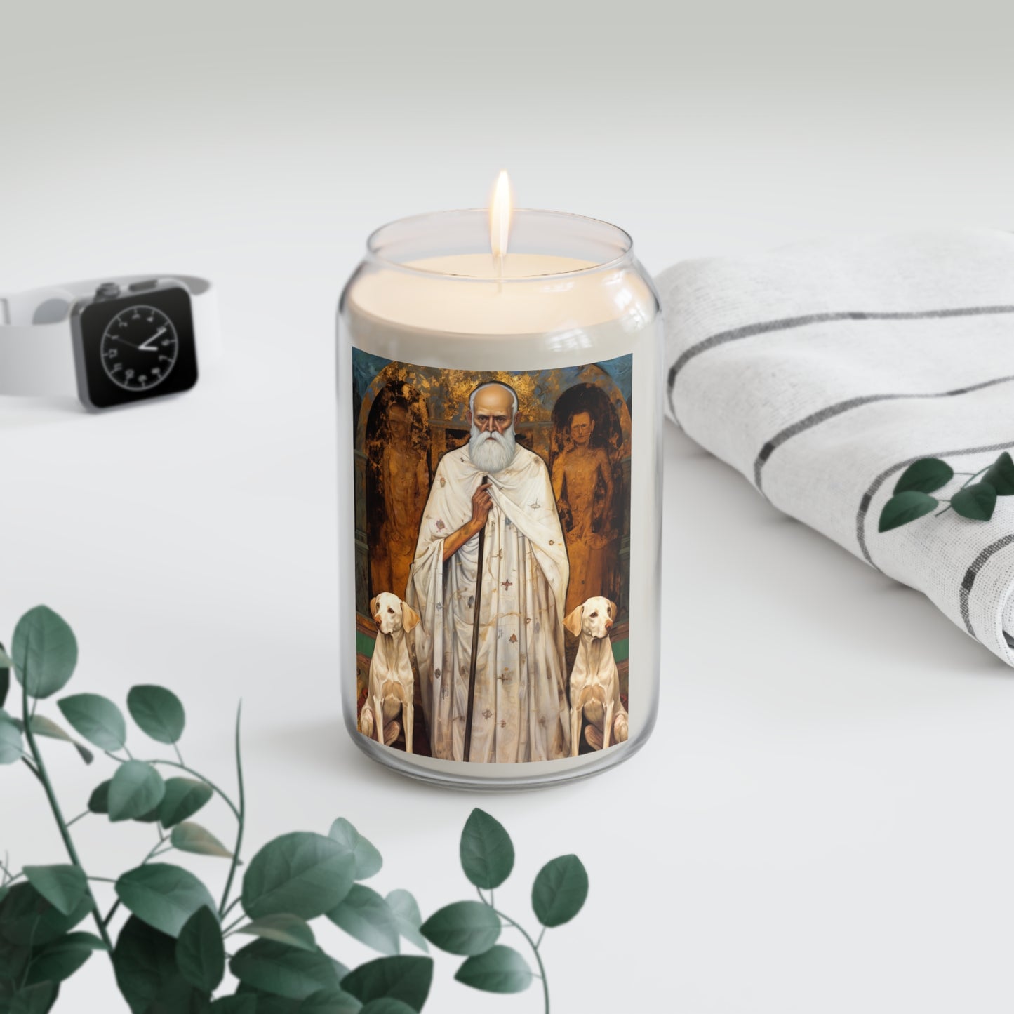Saint Lazarus - Scented Prayer Candle, 13.75oz - Tall Size - Religious Prayer Candle - Catholic Art - Religious Gift