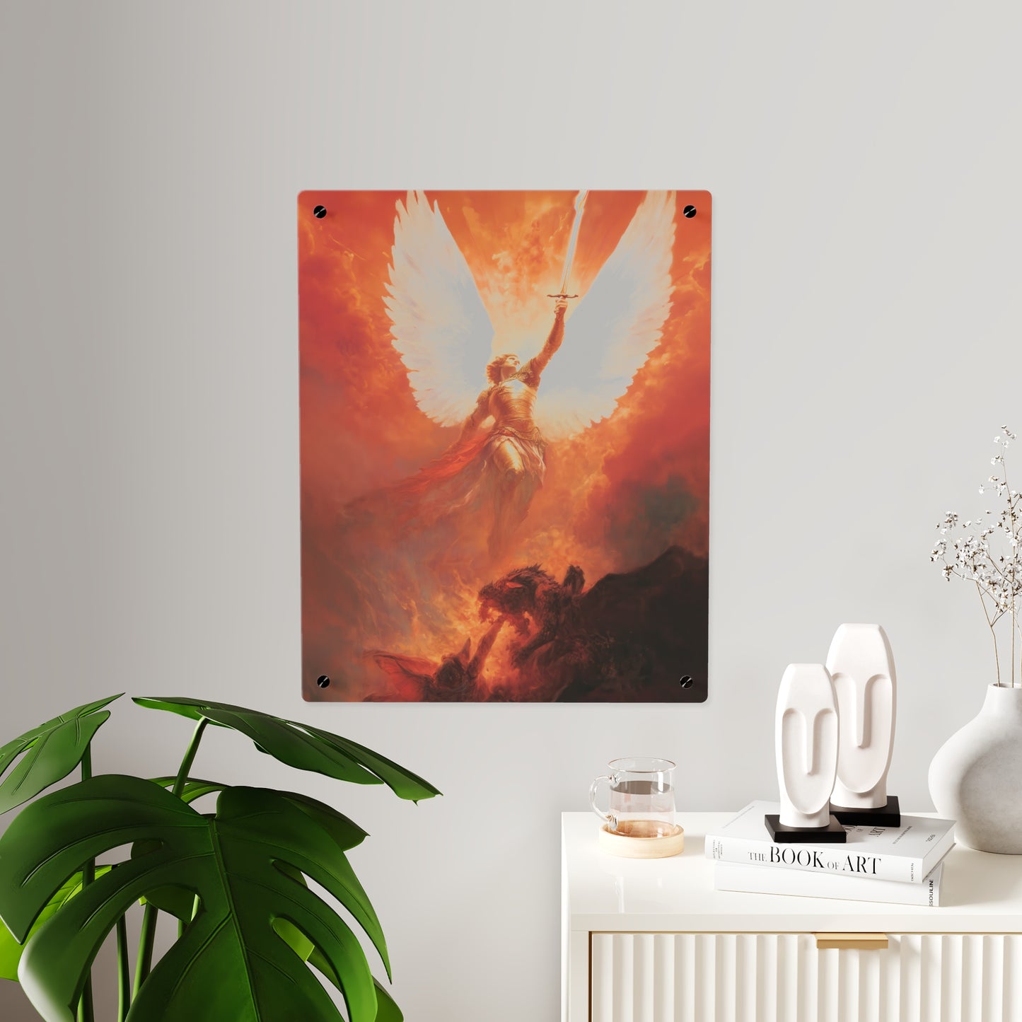 Saint Michael the Archangel Wall Art Panel - Ready to Hang Acrylic Print - Catholic Saint Art - Patron Saint Print - No Frame needed