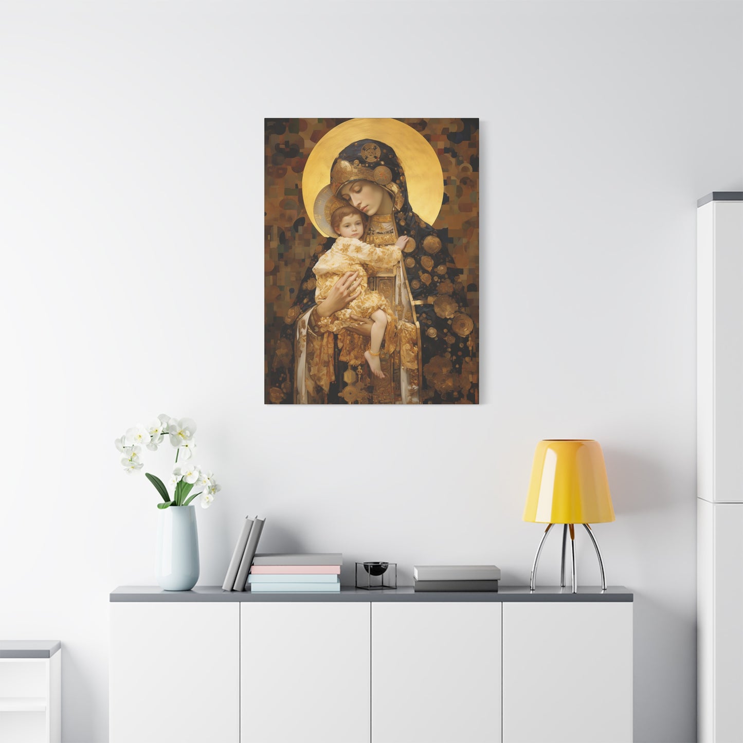 The Light of Love - Museum Wrapped Canvas - Sanctified Souls Print - Religious Art for your Home - The Virgin Mary and The Christ Child