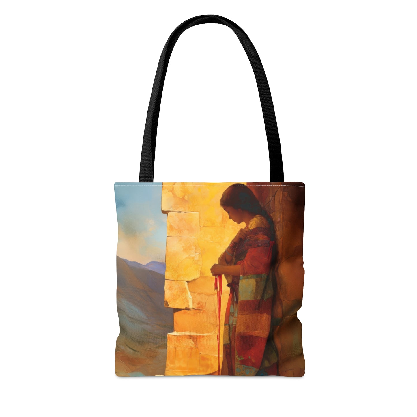 A Thread Through the Line of Christ - Rahab - Tote Bag - Large Medium Small Faith Art Bag - Catholic Faith Purse - Double Sided