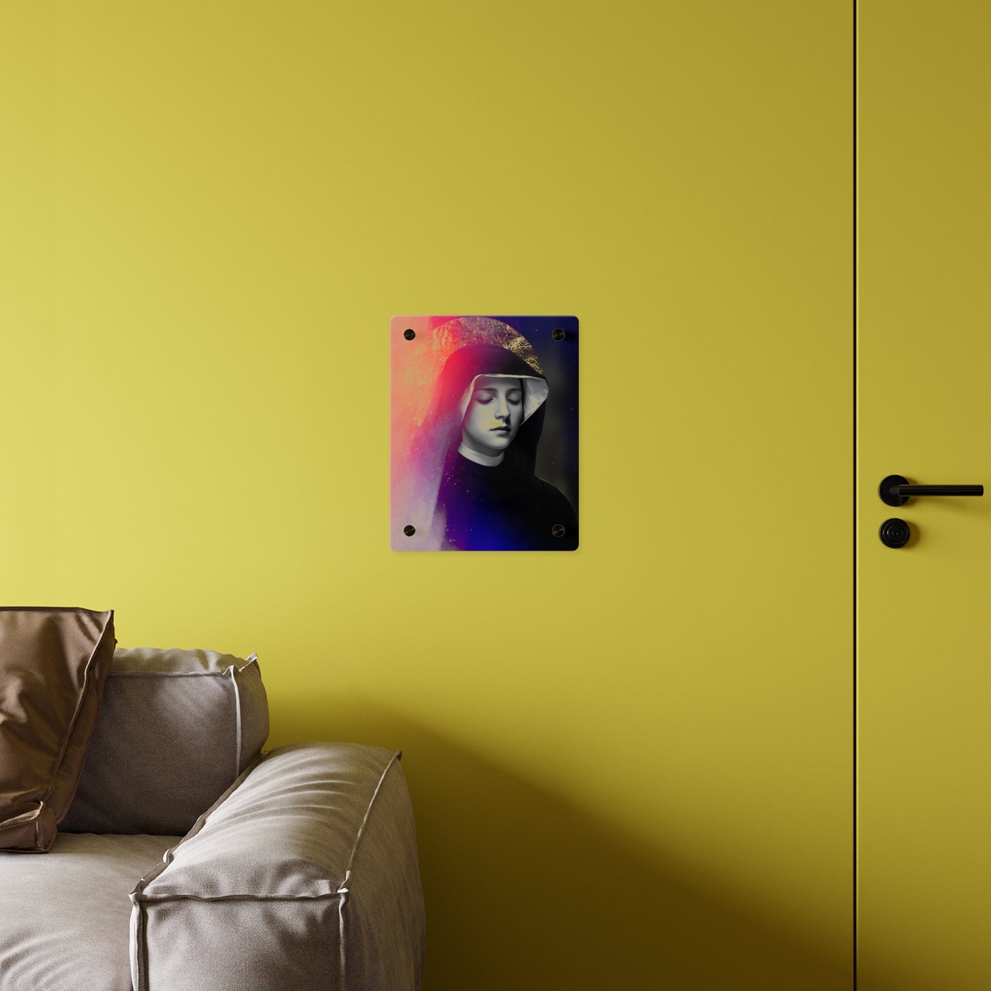 Saint Faustina Kowalska Wall Art Panel - Ready to Hang Acrylic Print - Catholic Saint Art - Patron Saint Print - No Frame needed