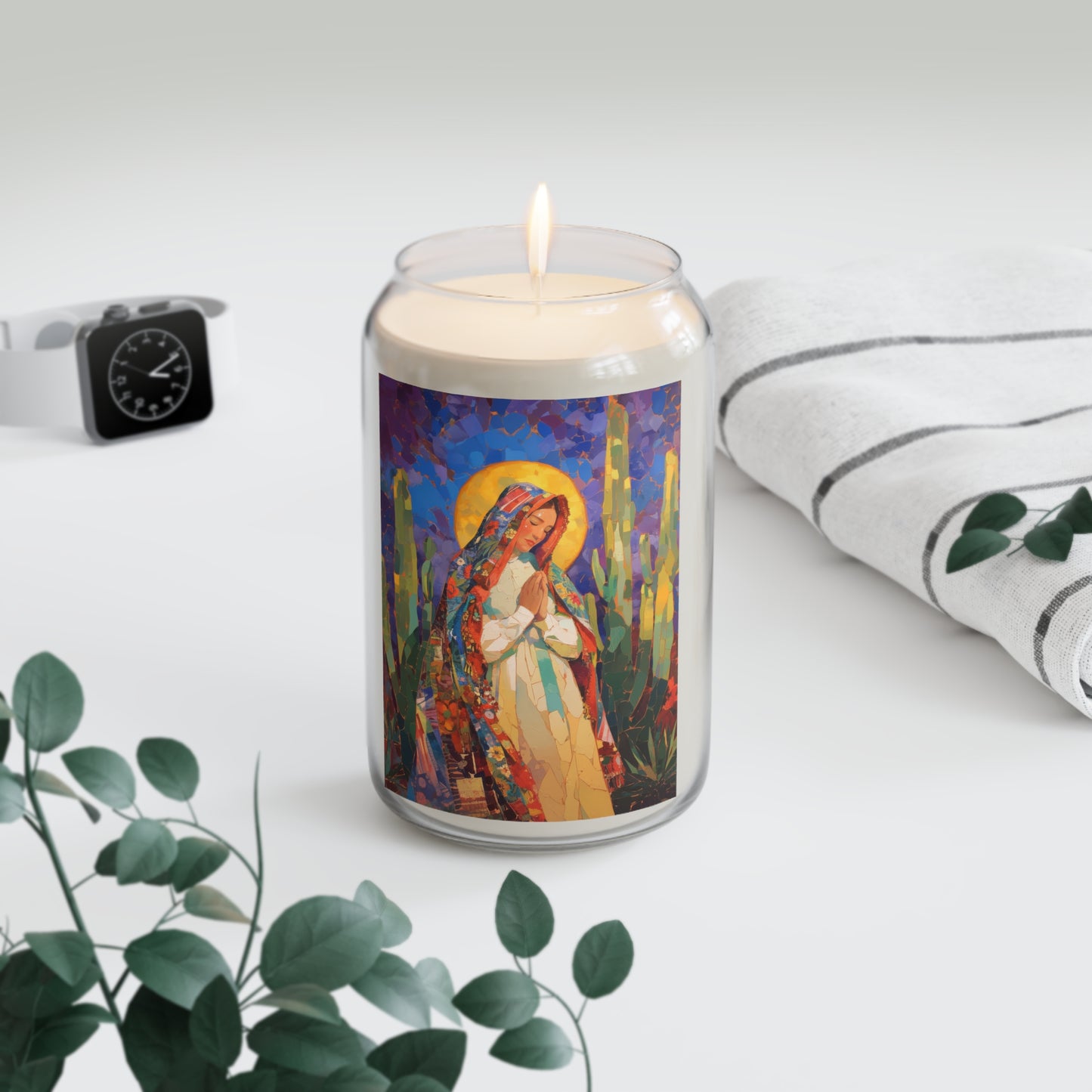 Radiant Light of Our Lady of Guadalupe - Scented Prayer Candle, 13.75oz - Candle - Catholic Art - prayer room Scented Candle