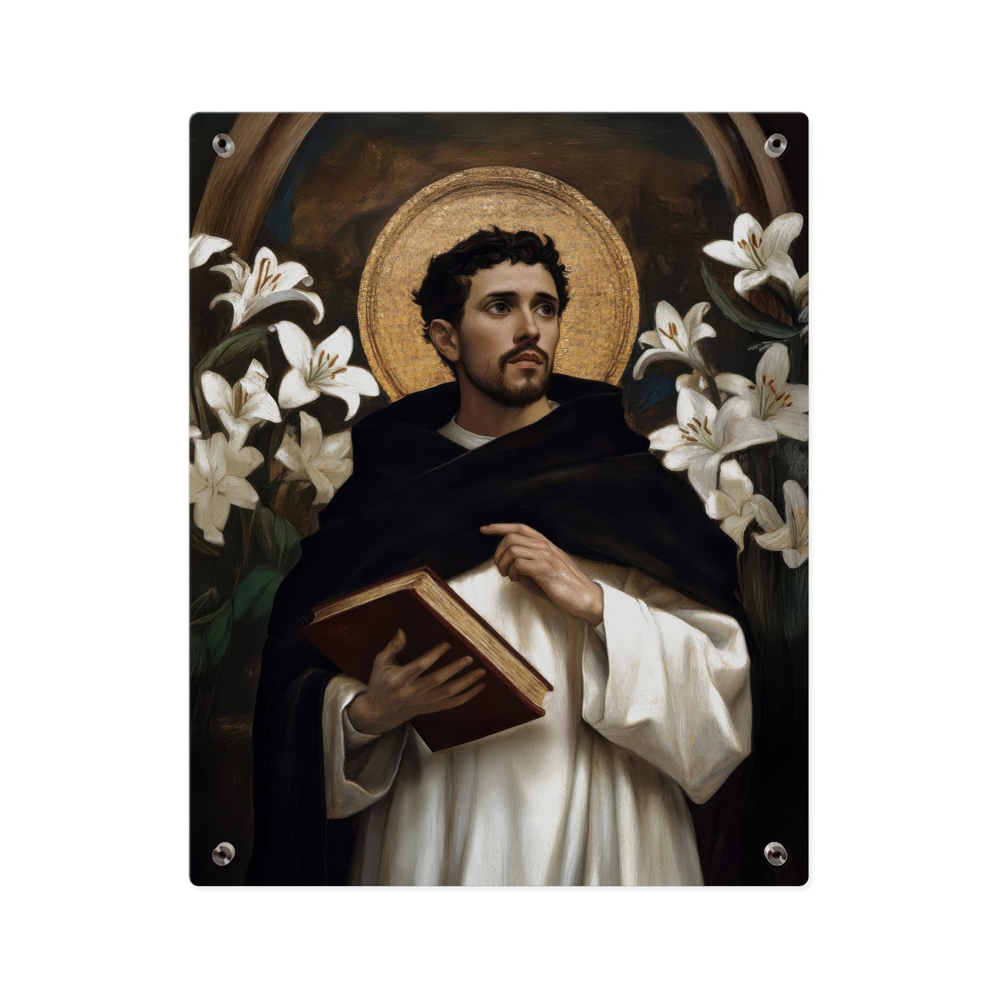 Saint Dominic Wall Art Panel - Ready to Hang Acrylic Print - Catholic Saint Art - Patron Saint Print - No Frame needed
