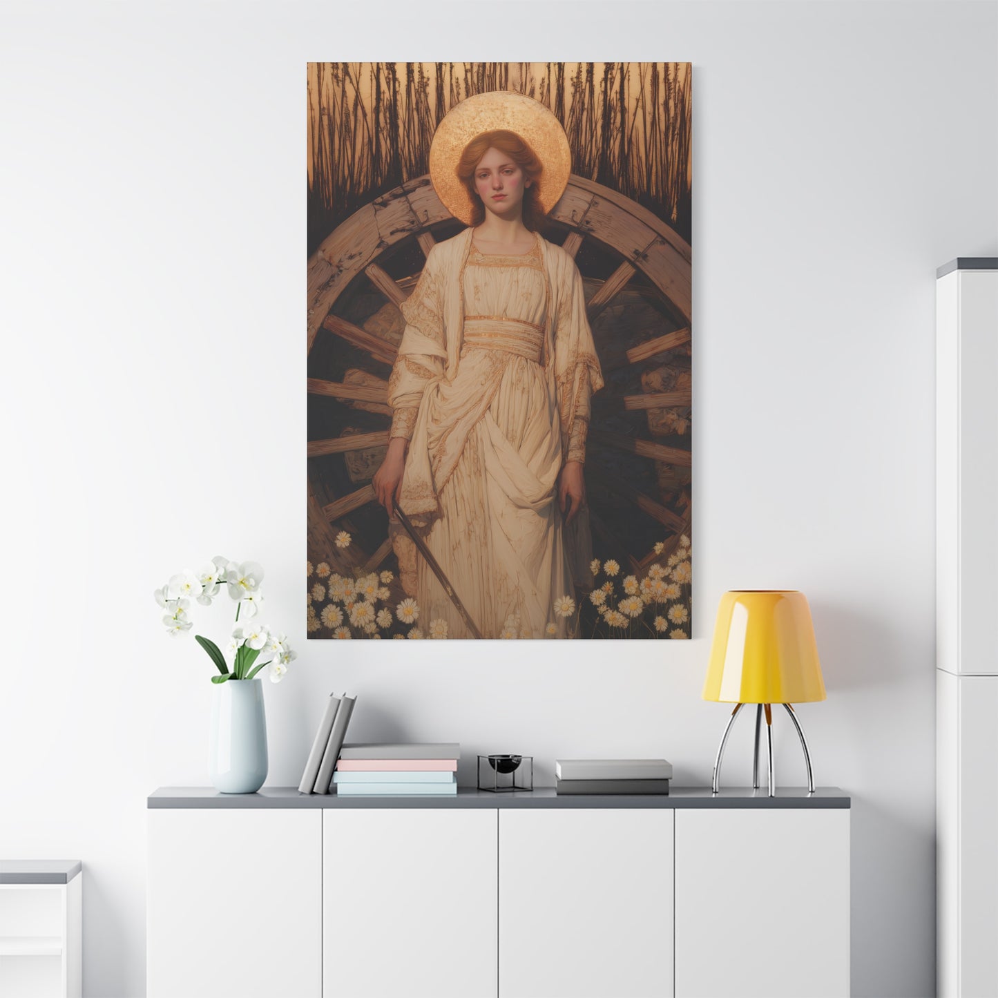Saint Catherine of Alexandria - Museum Wrapped Canvas - Sanctified Souls Print - Religious Art for your Home - Catholic Patron Saint Art