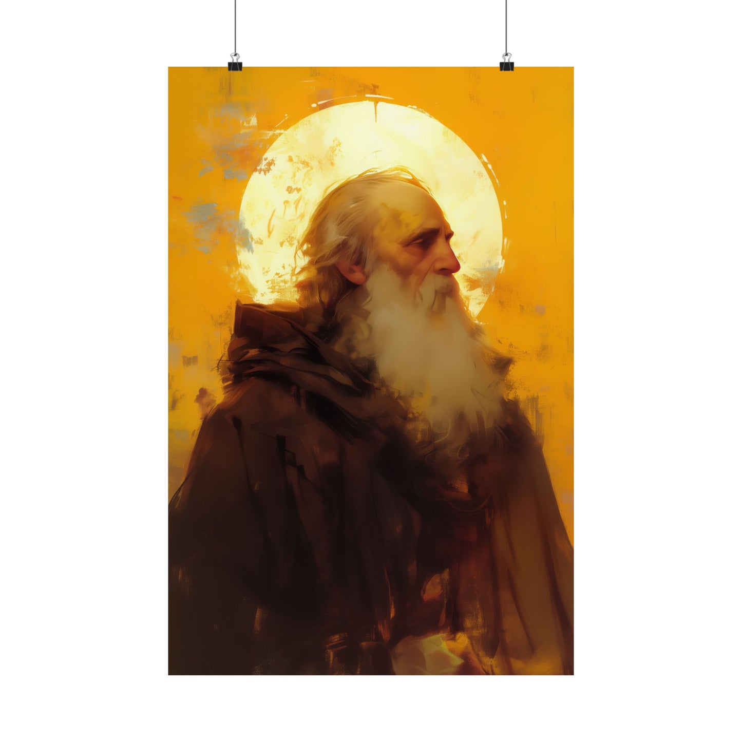 Saint Samson of Dol - Sanctified Souls Print - Multiple Sizes - Premium Posters - Catholic Art - Christian painting