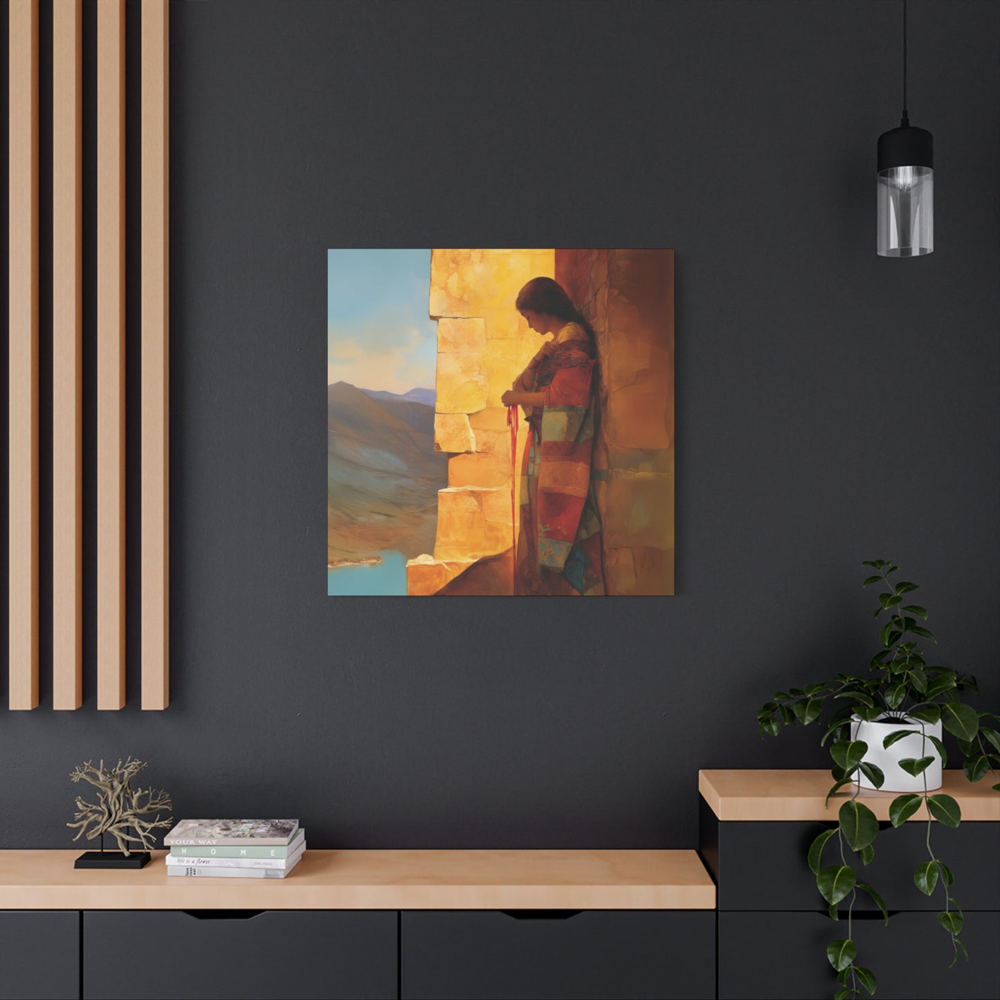 A Thread Through the Line of Christ - Rahab Museum Wrapped Canvas - Sanctified Souls Print -Based on Klimt's The Kiss