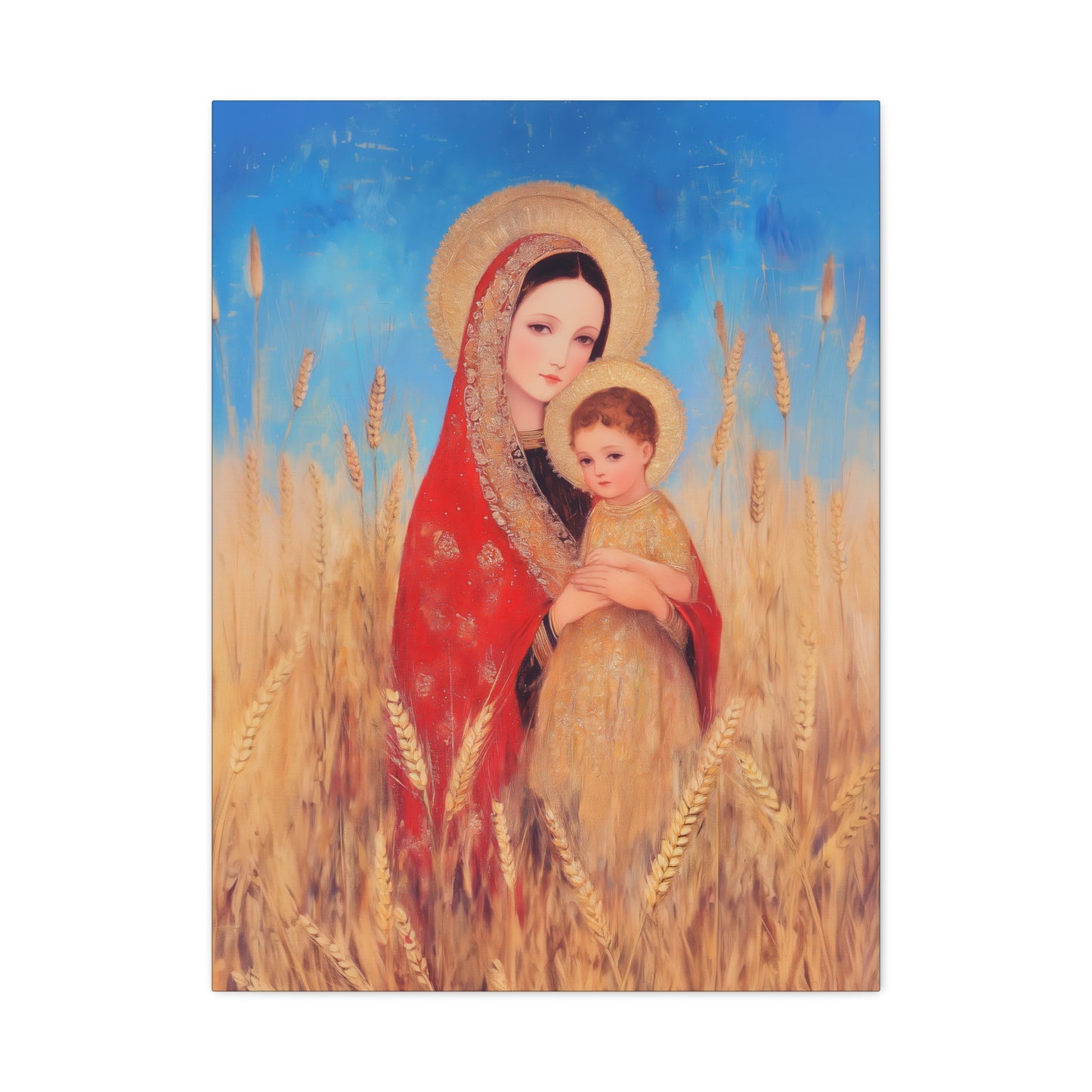 Our Lady of the Harvest - Multiple Sizes - Catholic Home art - Museum Wrapped Canvas - Sanctified Souls Print
