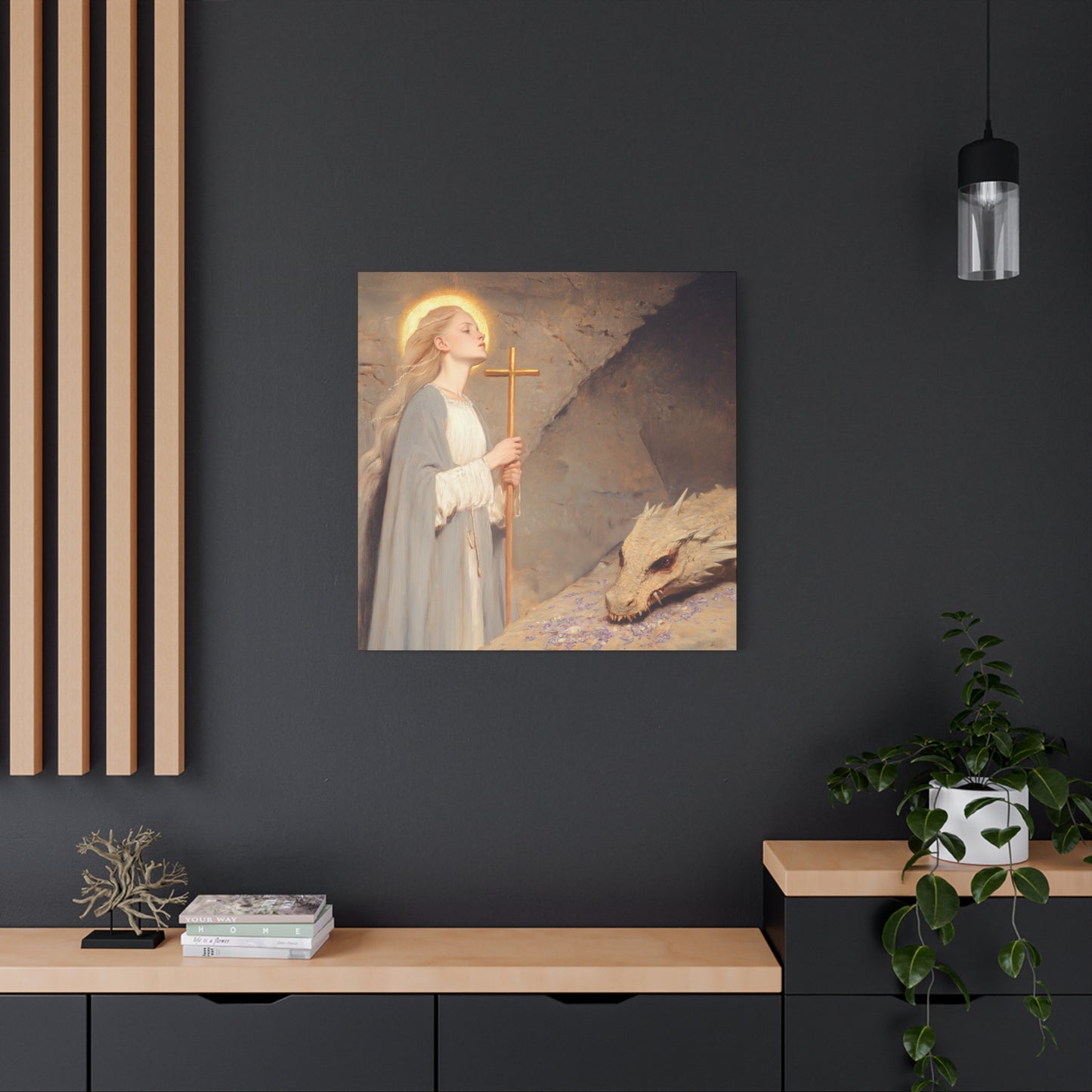 Saint Margaret of Antioch - Museum Wrapped Canvas - Sanctified Souls Print - Religious Art for your Home - Catholic Patron Saint Art
