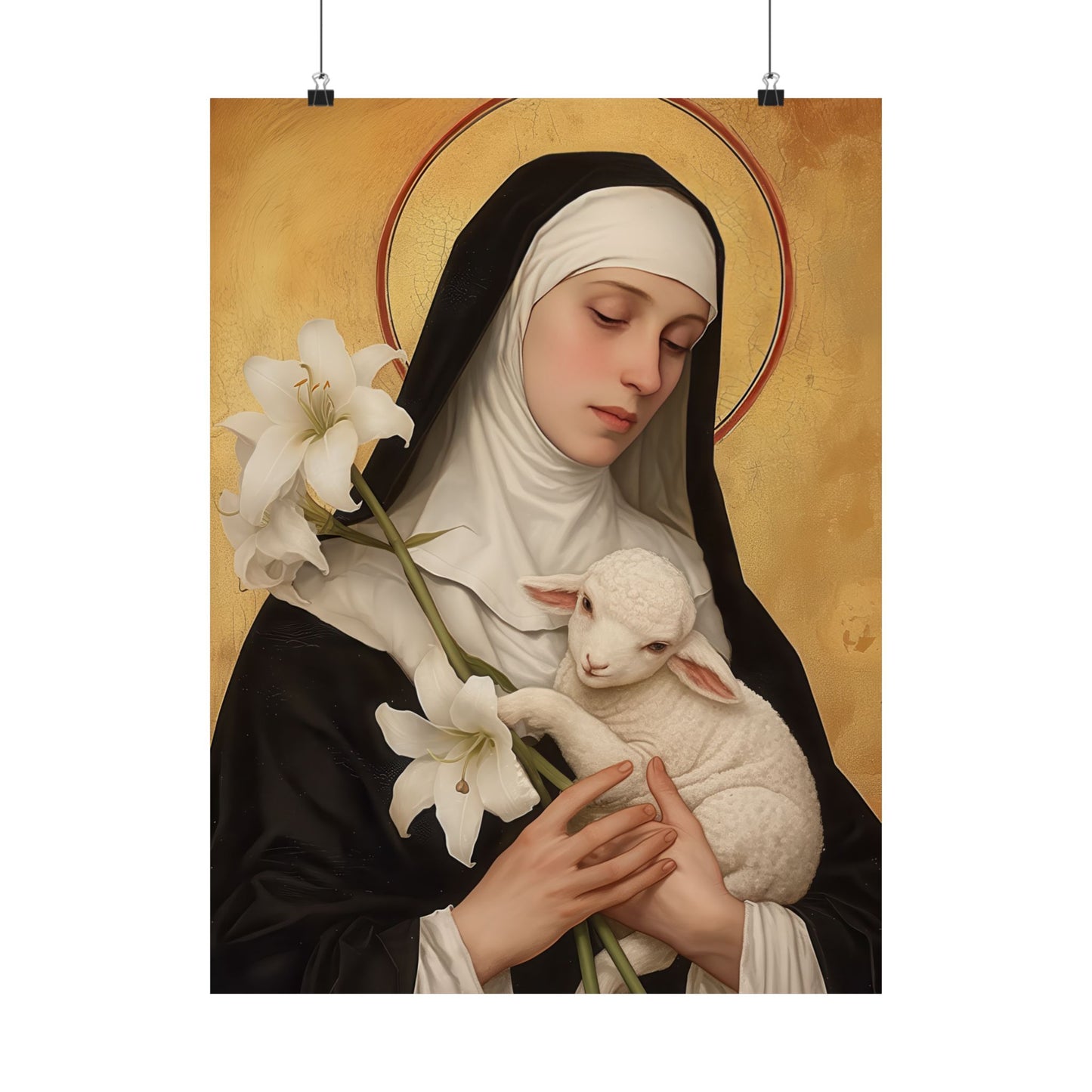 Saint Agnes of Montepulciano Poster Print - Sanctified Souls Print - Multiple Sizes - Premium Posters - Catholic Art for your home