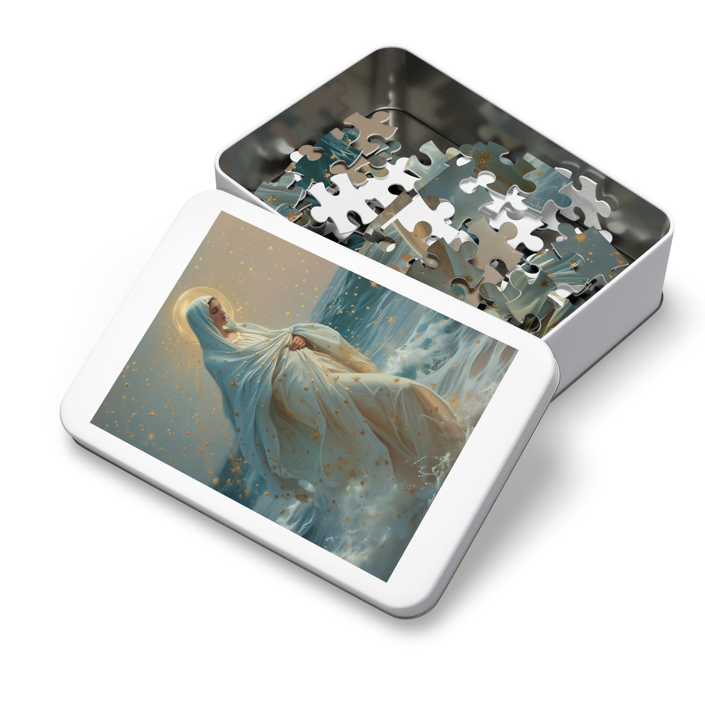Guiding Light - Our Lady, Star of the Sea - Puzzle & Keepsake Tin - Religious Puzzle (30, 110, 252, 500,1000-Piece) - Mary Art Puzzle