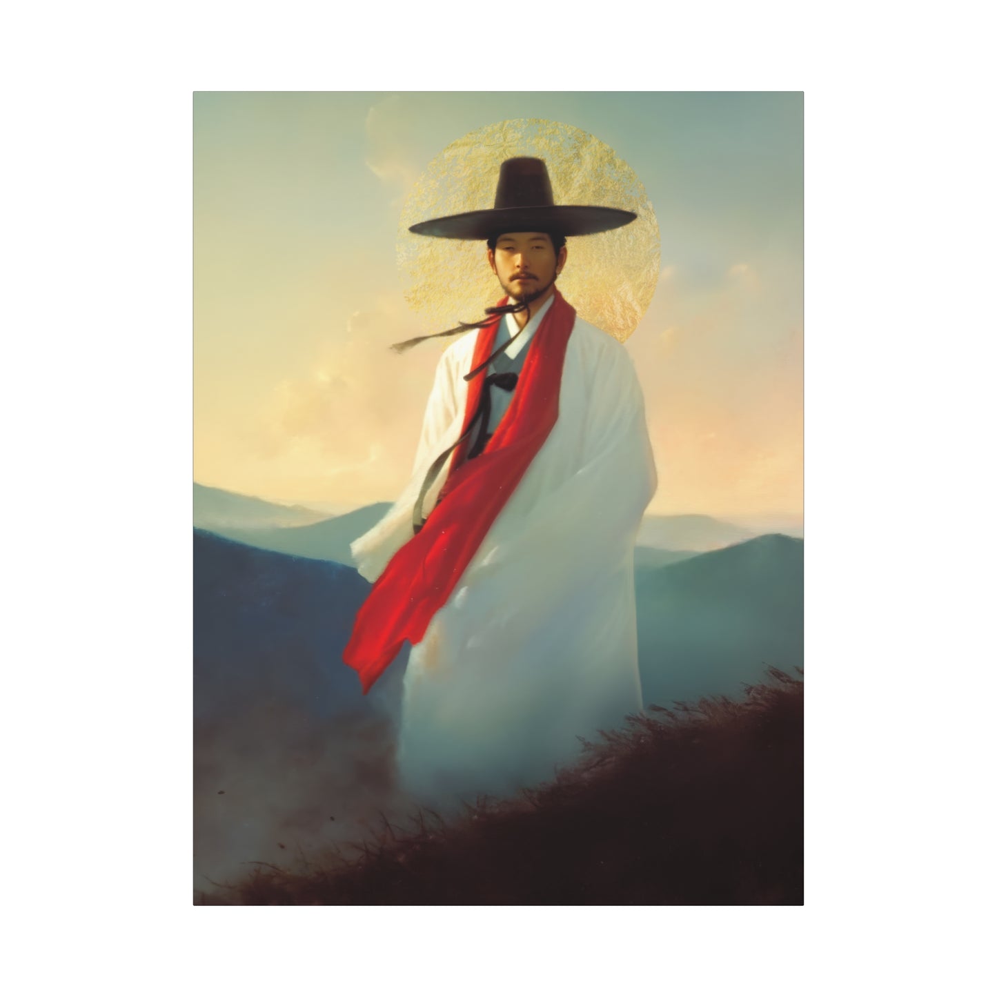 Saint Andrew Kim Taegon - Multiple Sizes - Catholic Home art - Museum Wrapped Canvas - Sanctified Souls Print - Martyr Saint