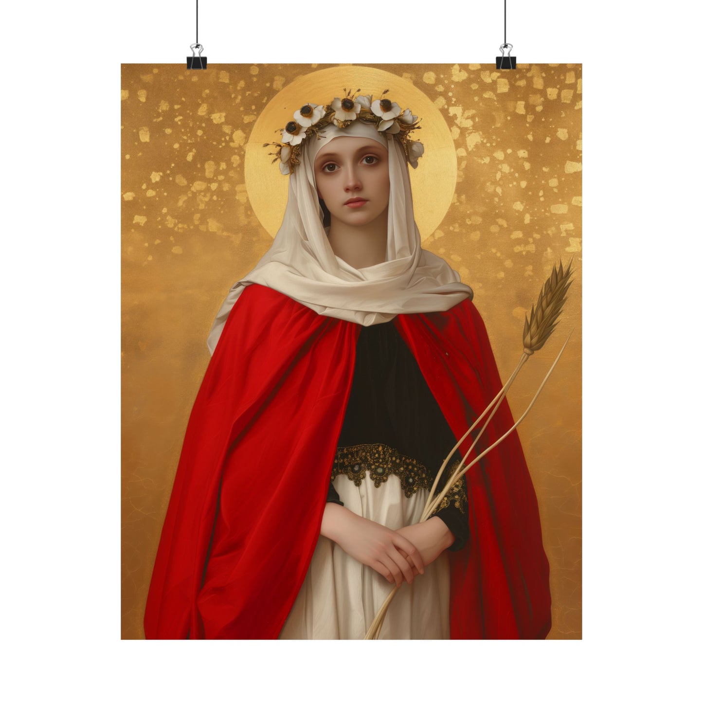 Saint Solange of Bourges - Sanctified Souls Print - Multiple Sizes - Premium Matte Vertical Posters - Catholic Saint Art