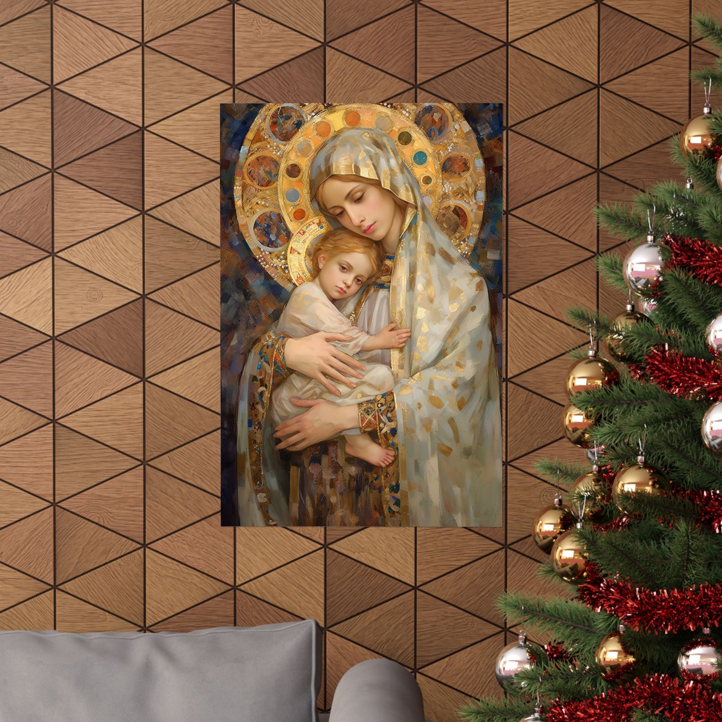 Madonna and Child - Print - Sanctified Souls Print - Multiple Sizes - Premium Matte Vertical Posters - Mary and the Christ Child