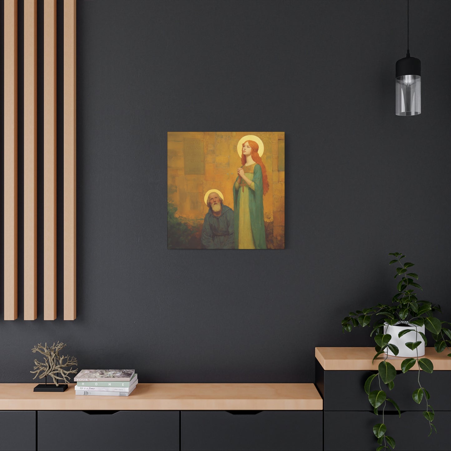 Saints Justina and Cyprian - Multiple Sizes - Catholic Home art - Museum Wrapped Canvas - Sanctified Souls Print - Catholic Martyr Art