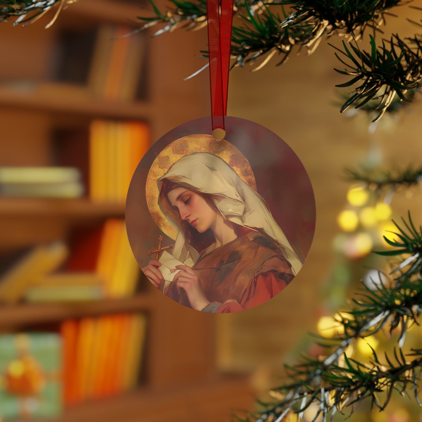 Saint Phoebe Metal Ornament - Religious Holiday Christmas Keepsake - Religious Catholic Tree Ornament - Christmas Gift