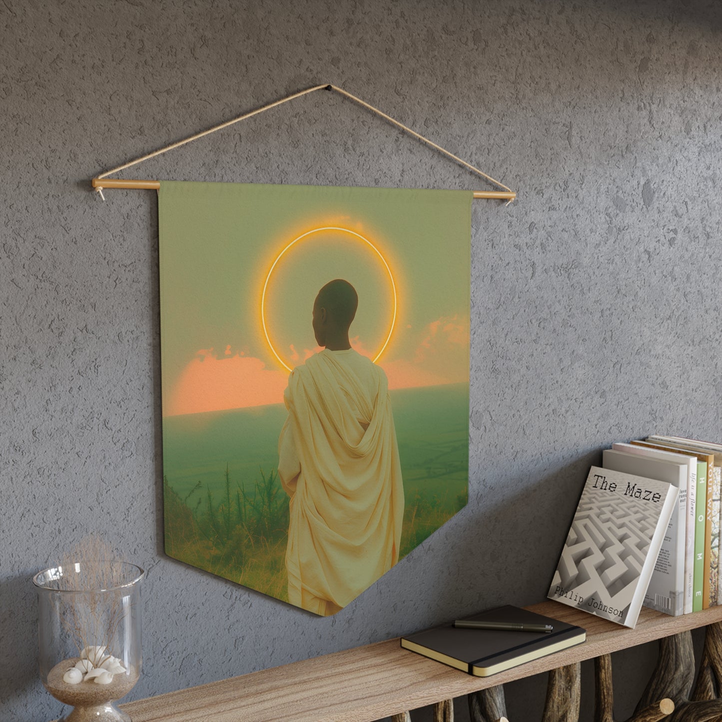 Saint Charles Lwanga Pennant / Banner / Wall Hanging - Prayer room art - 18" x 21" - Catholic - Large Banner