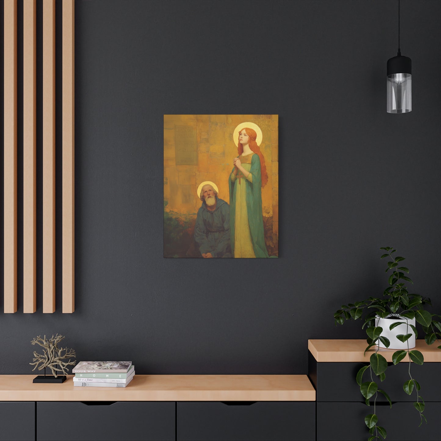 Saints Justina and Cyprian - Multiple Sizes - Catholic Home art - Museum Wrapped Canvas - Sanctified Souls Print - Catholic Martyr Art
