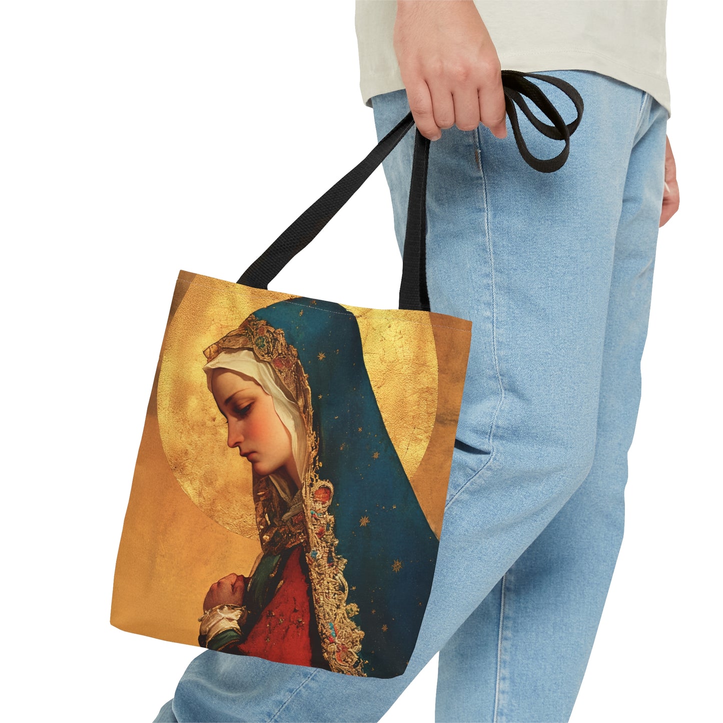 Our Lady of Mercy / Our Lady of Ransom - Tote Bag - Large Medium Small Faith Art Bag - Bible Study Faith Purse - Double Sided Prayer Tote